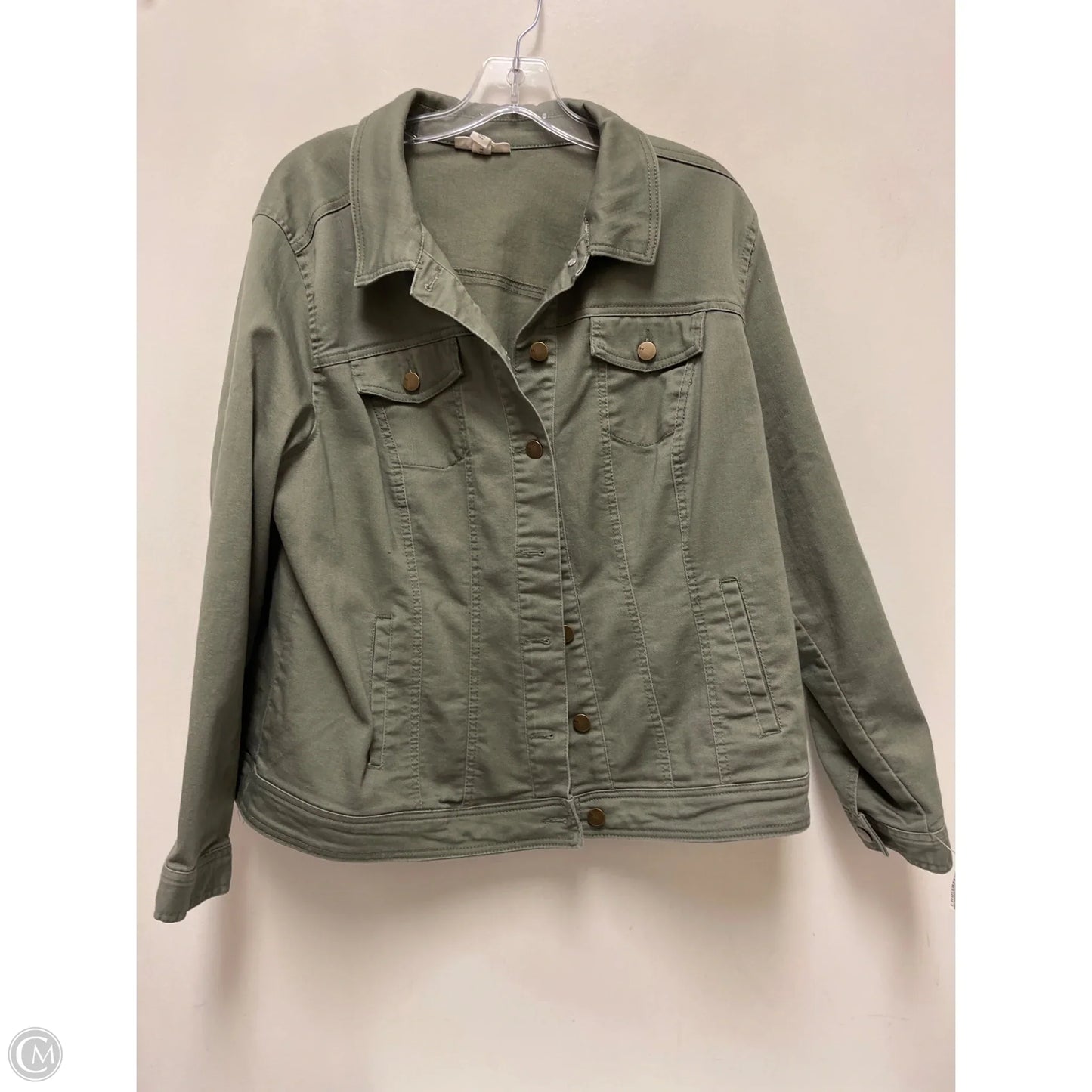 Jacket Denim By Westport In Green, Size: 1x