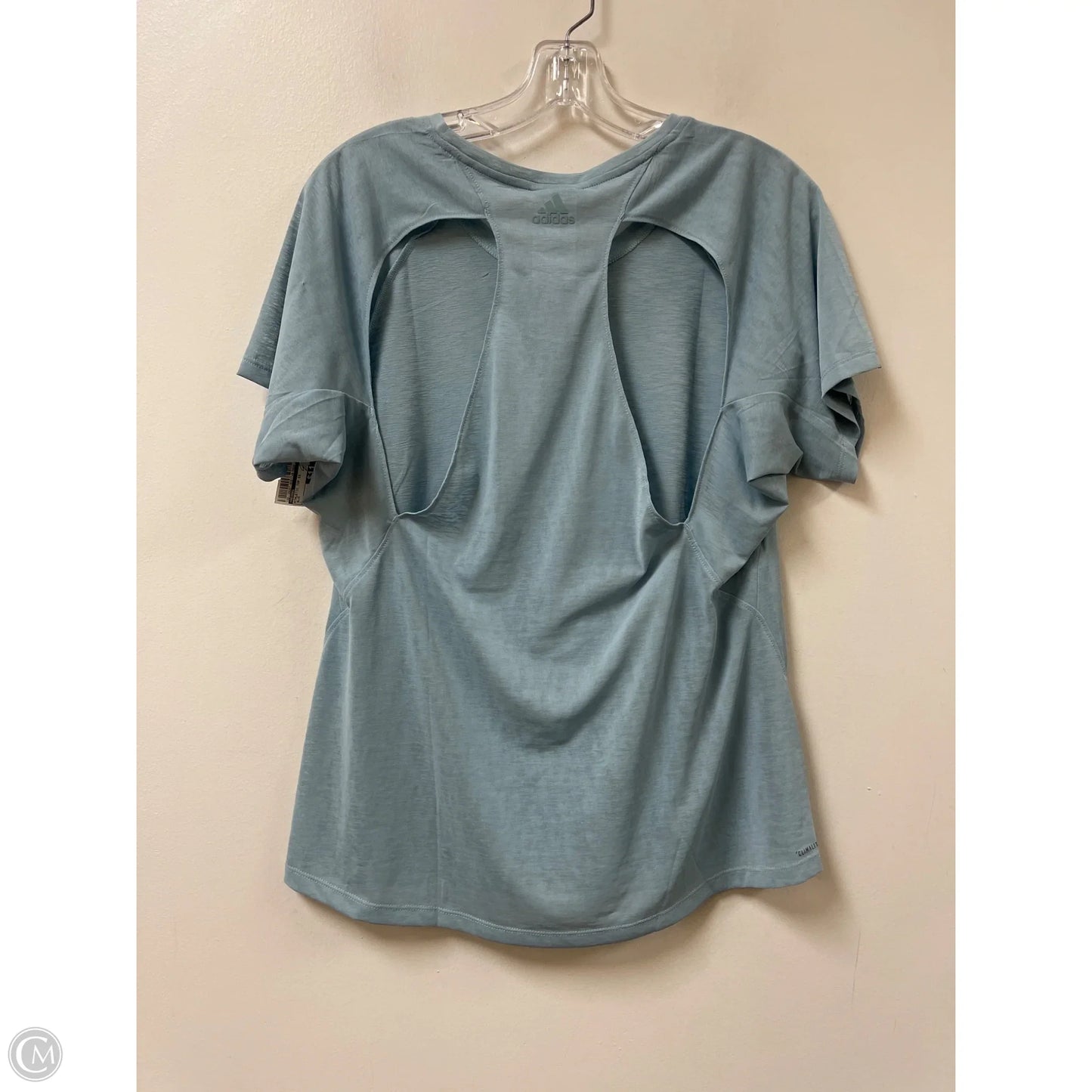 Athletic Top Short Sleeve By Adidas In Blue, Size: L