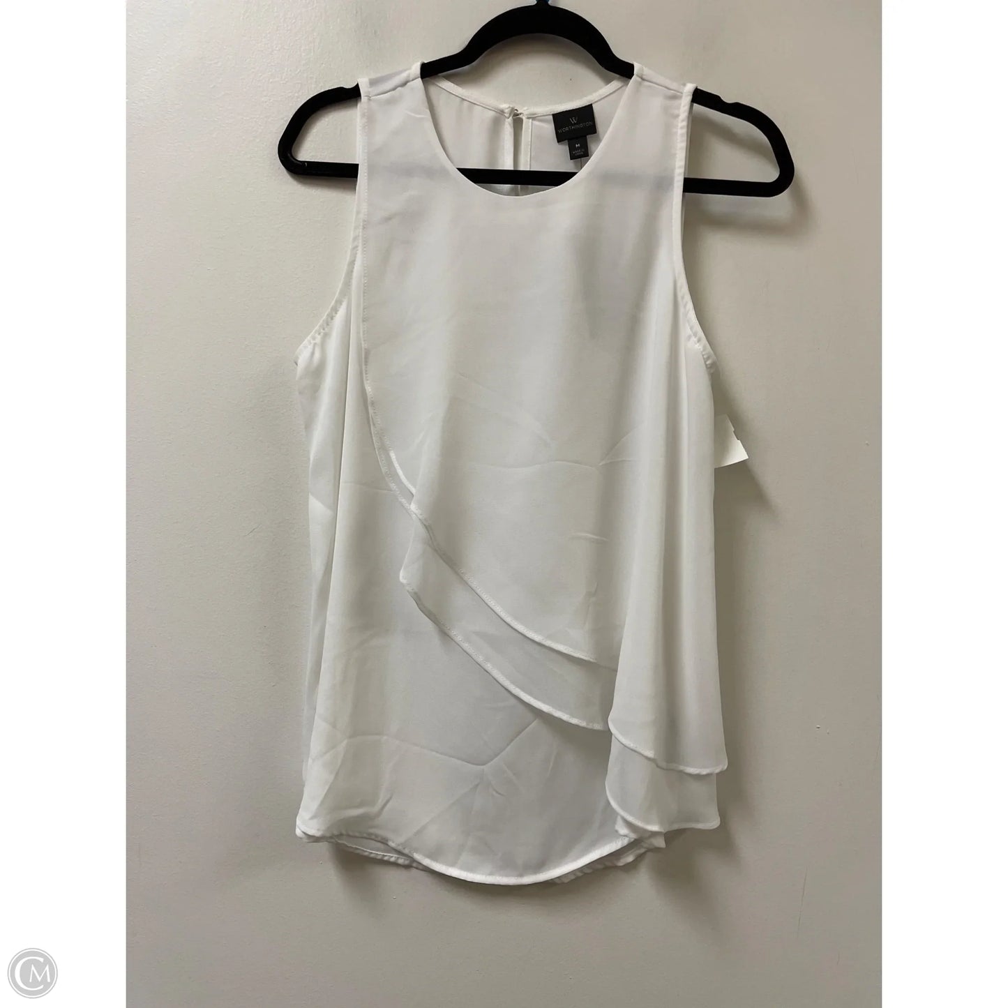 Top Sleeveless By Worthington In White, Size: M