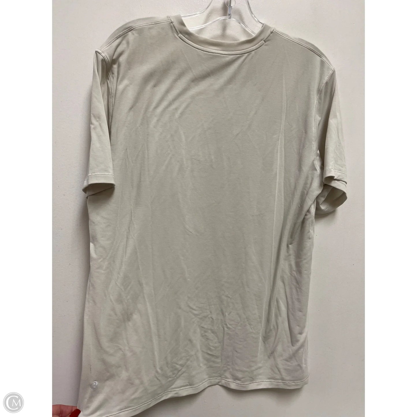 Athletic Top Short Sleeve By Lululemon In Cream, Size: M