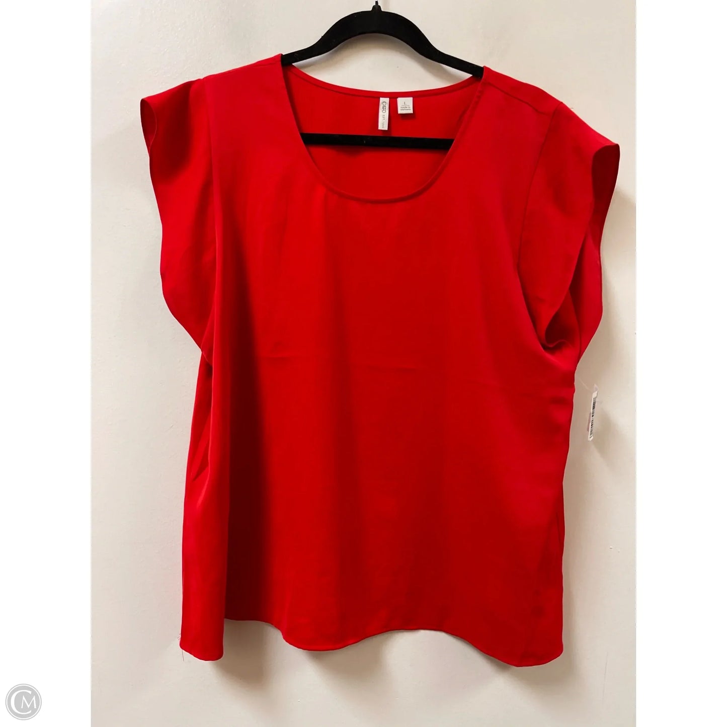 Top Short Sleeve By Cato In Red, Size: L