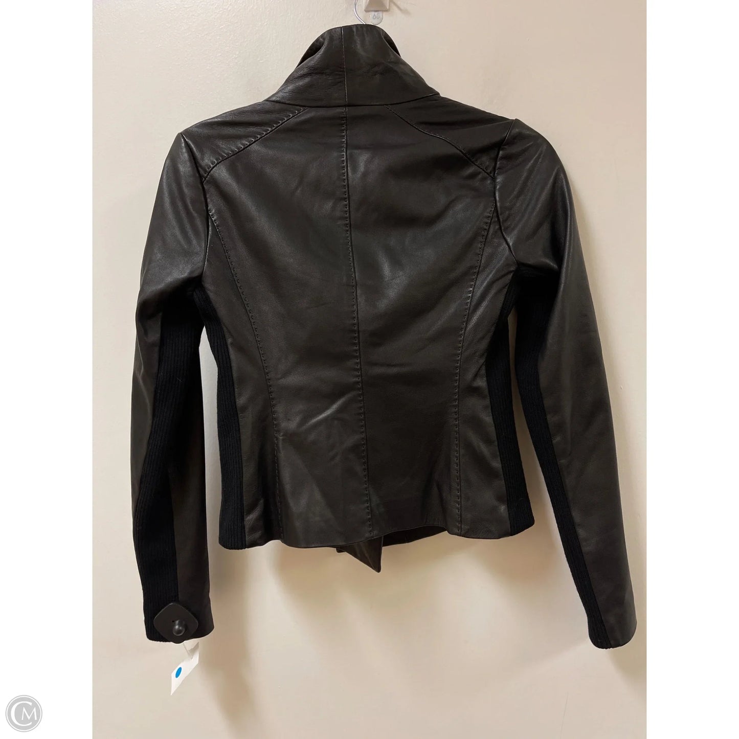Jacket Leather By Vince In Black, Size: Xs