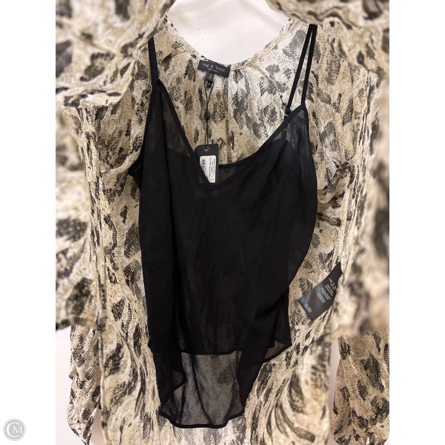 Blouse Long Sleeve By Rag And Bone In Snakeskin Print, Size: M