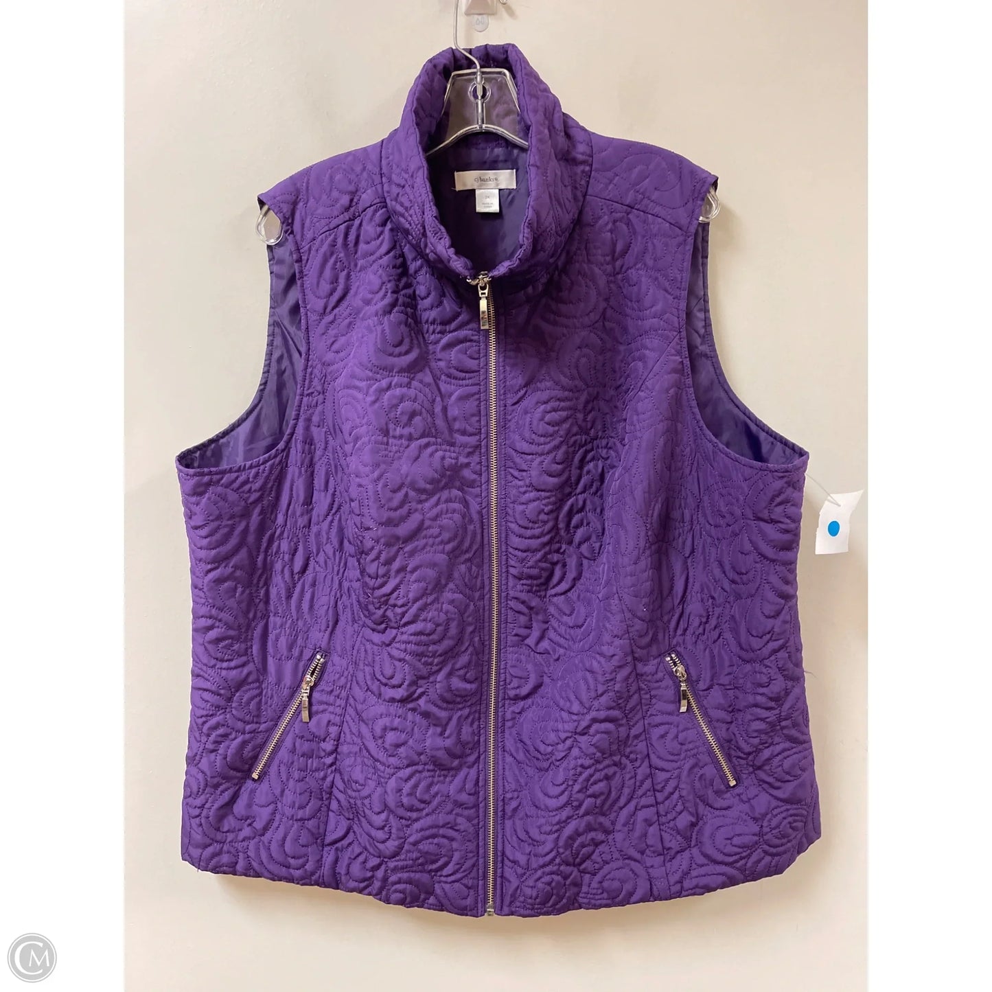 Vest Puffer & Quilted By Cj Banks In Purple, Size: 2x