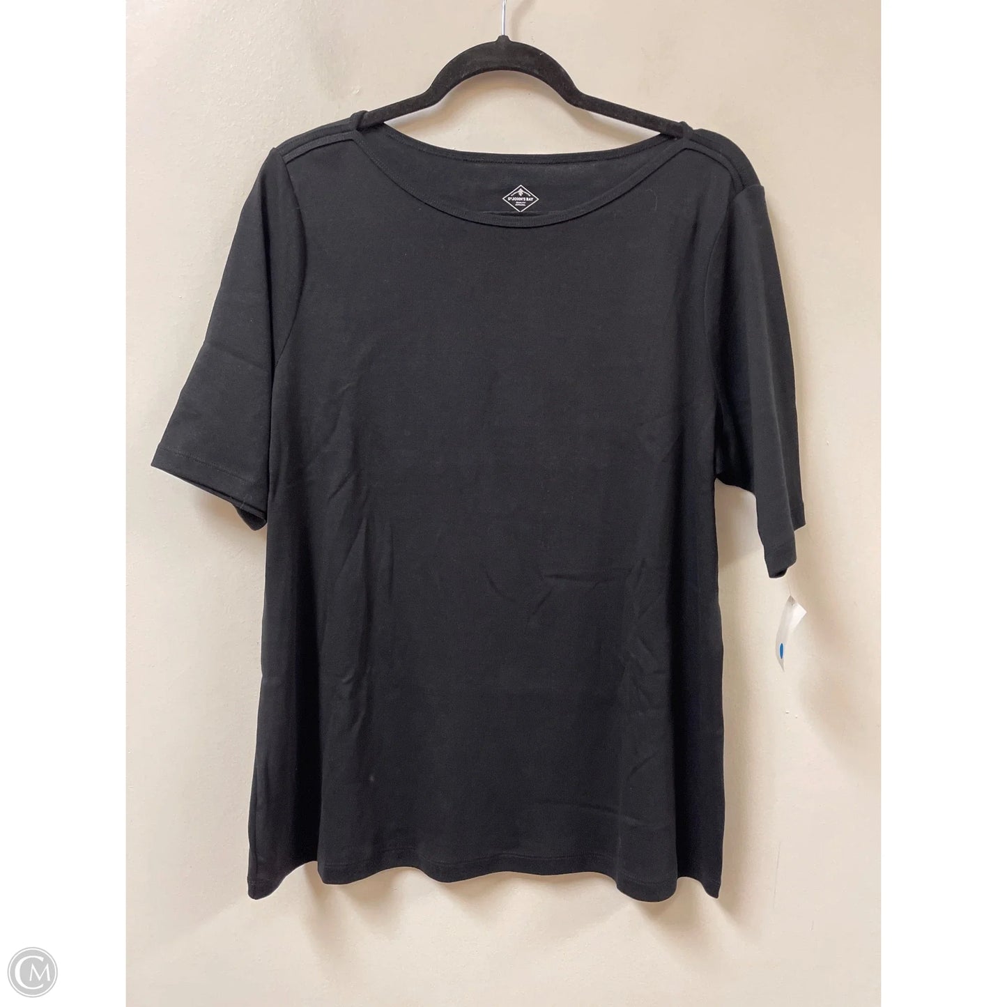 Top Short Sleeve By St Johns Bay In Black, Size: 1x