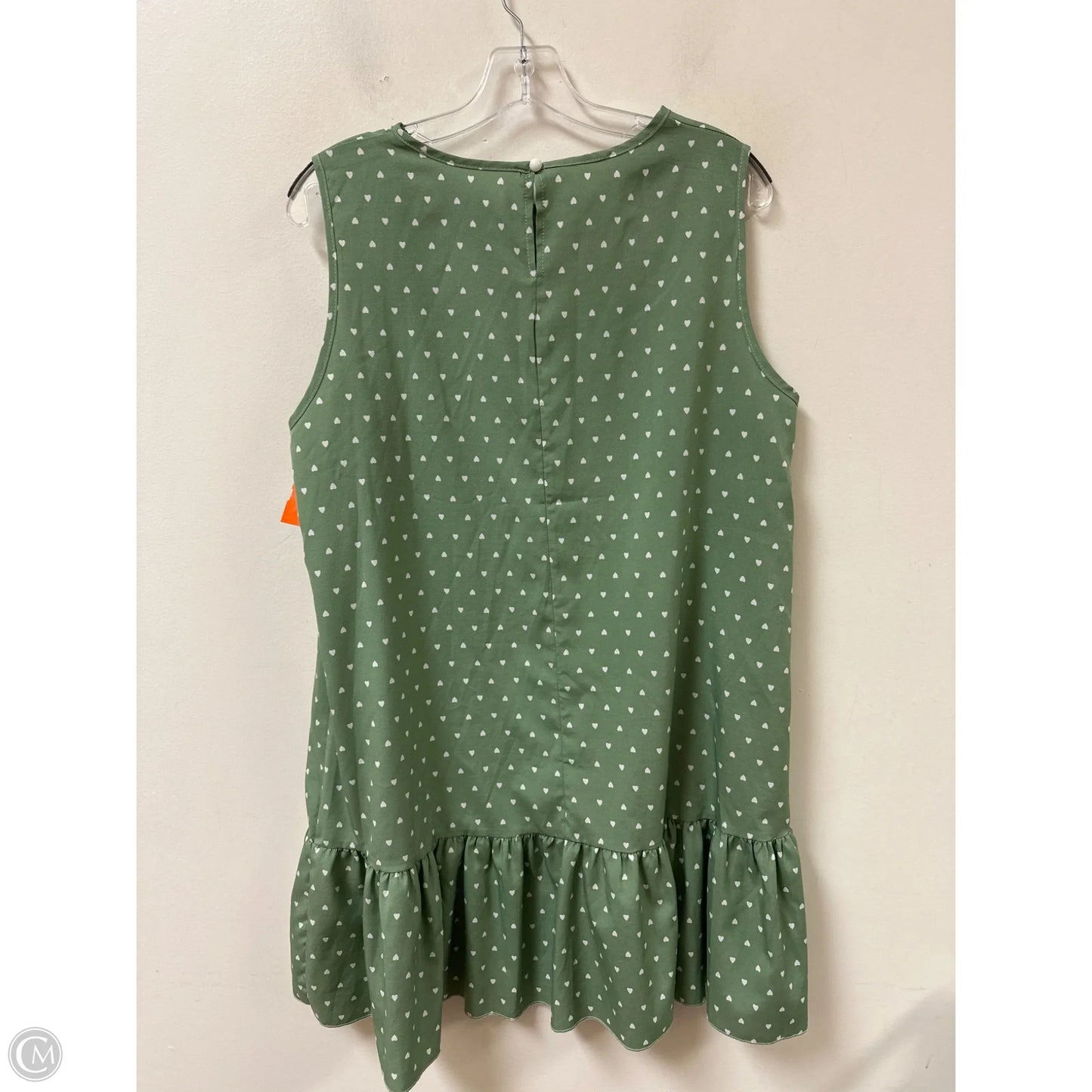 Tunic Sleeveless By Clothes Mentor In Green & White, Size: 1x