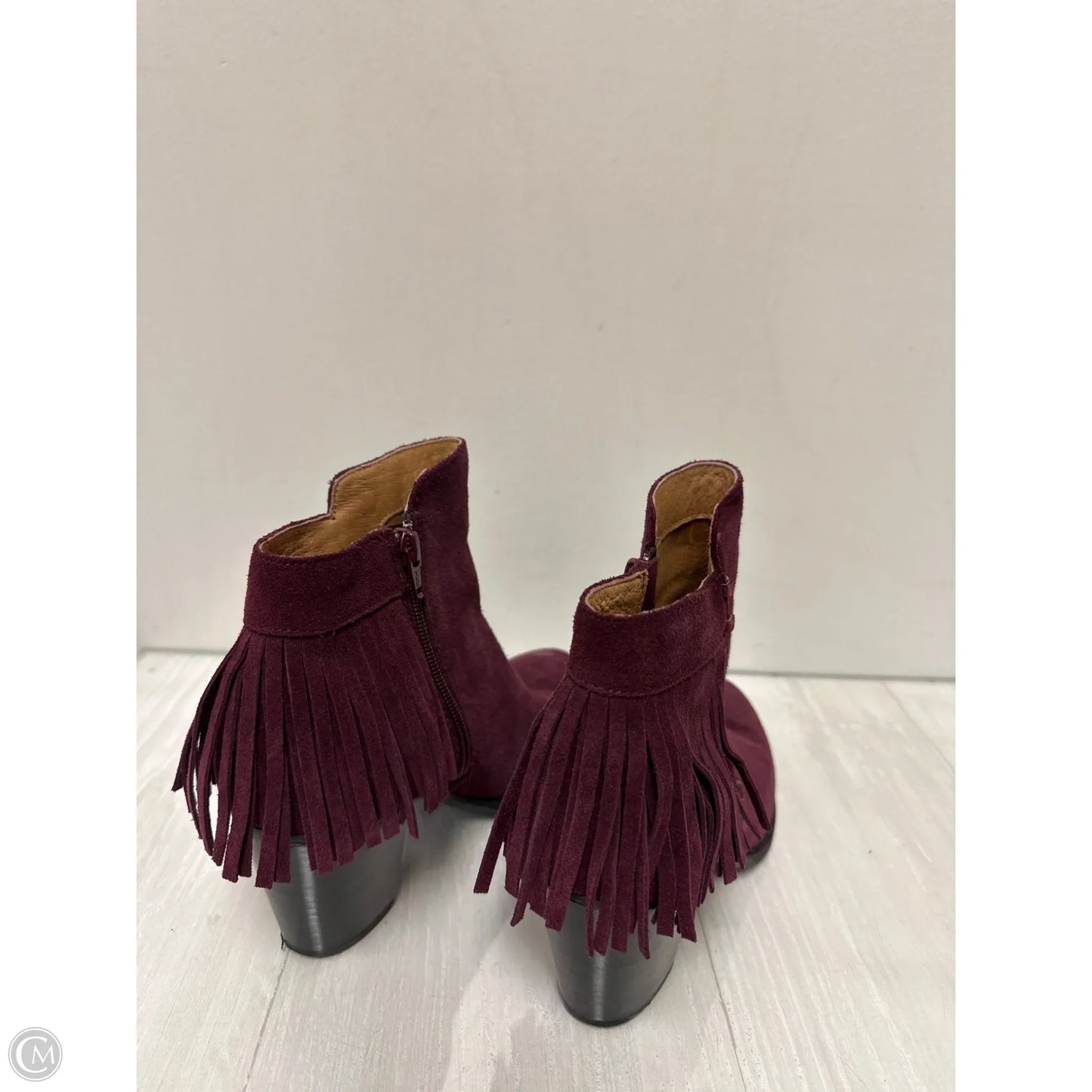 Boots Ankle Heels By Sofft In Purple, Size: 8.5