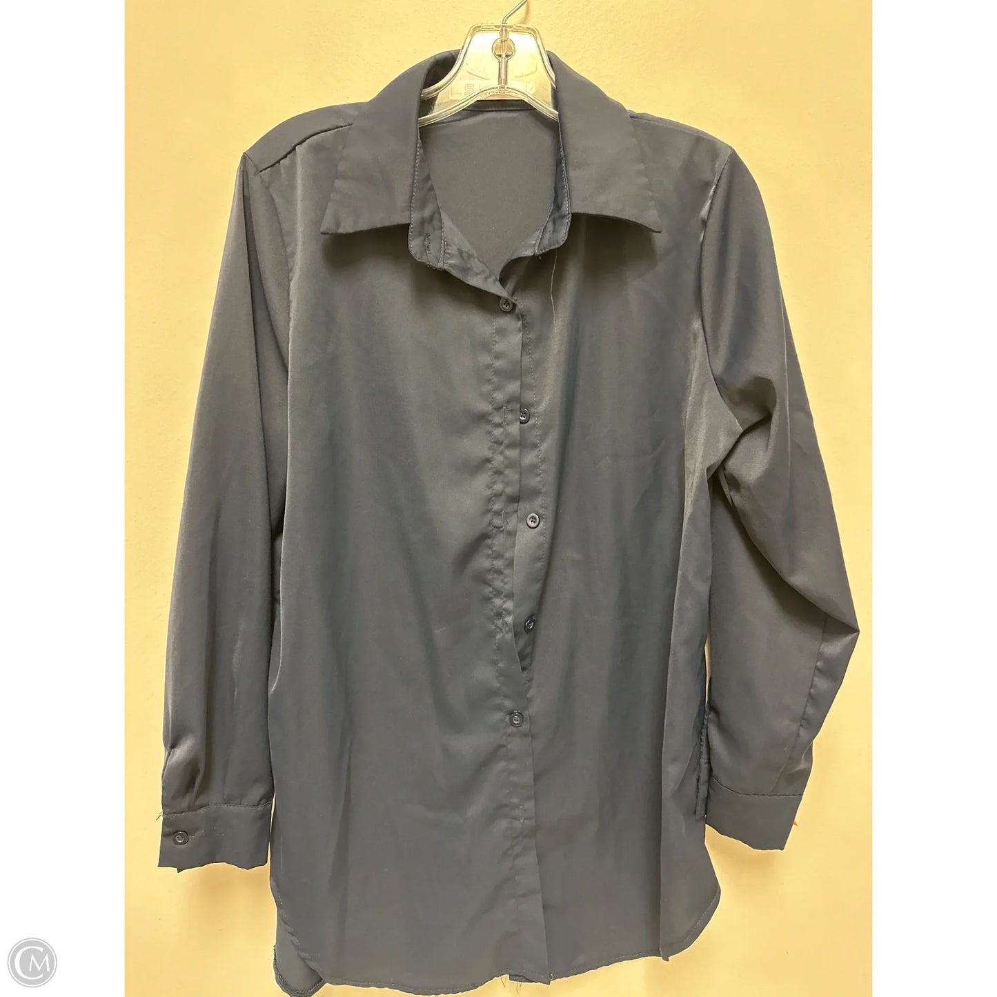 Tunic Long Sleeve By Clothes Mentor In Navy, Size: L
