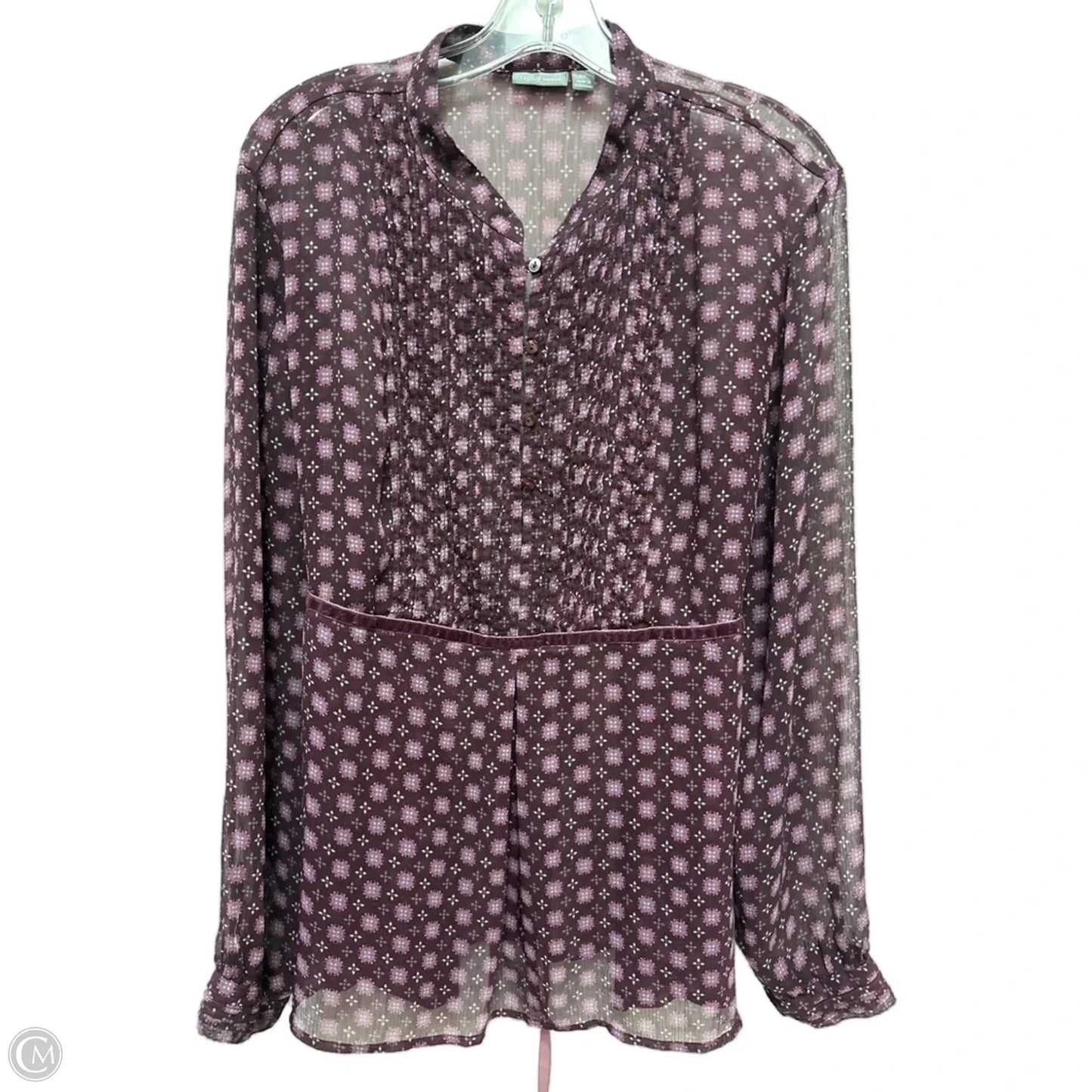 Blouse Long Sleeve By Apt 9 In Purple, Size: 2x