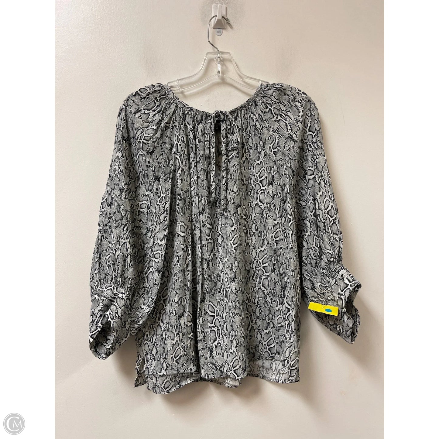 Top Long Sleeve By Karen Kane In Black & White, Size: M