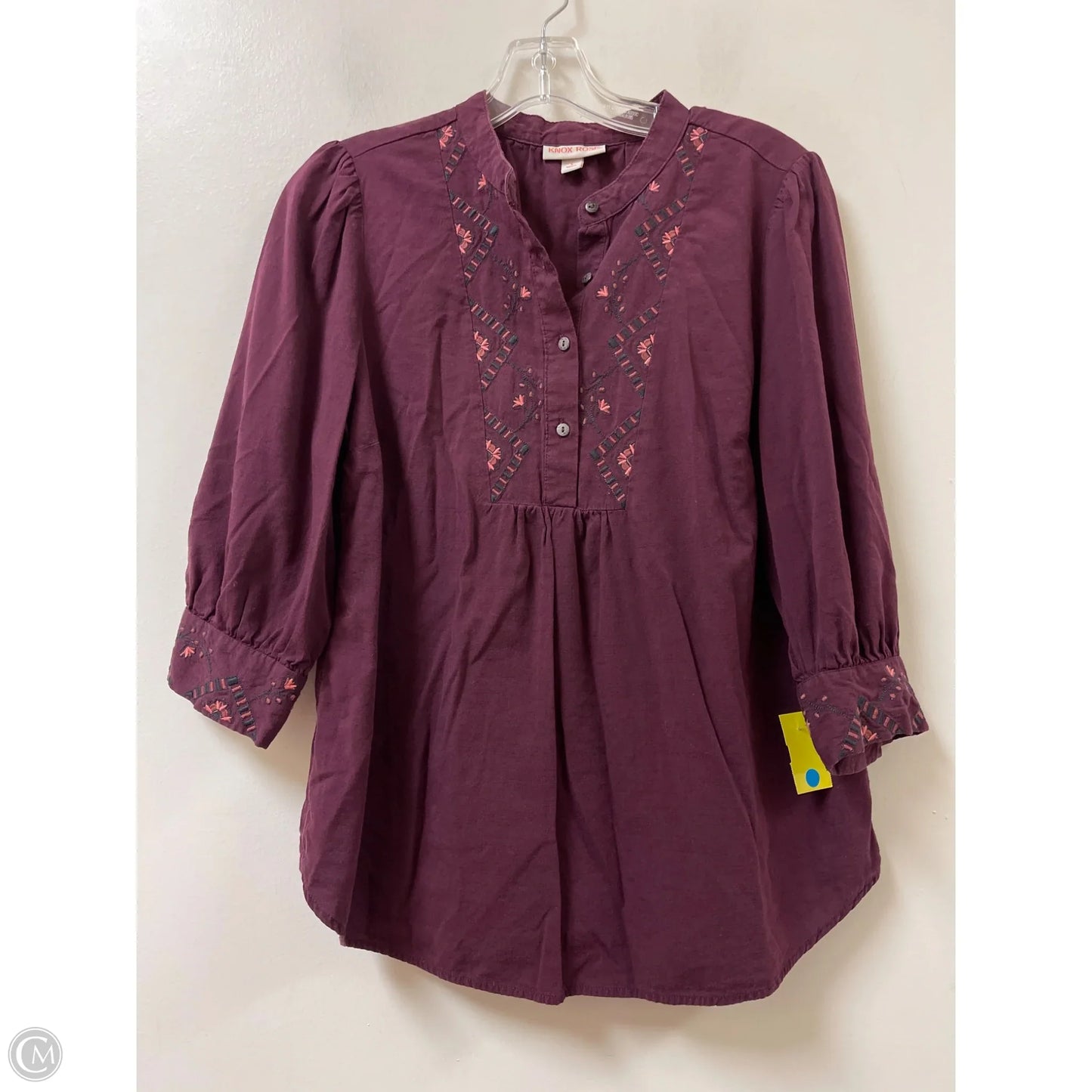 Blouse Long Sleeve By Knox Rose In Purple, Size: S