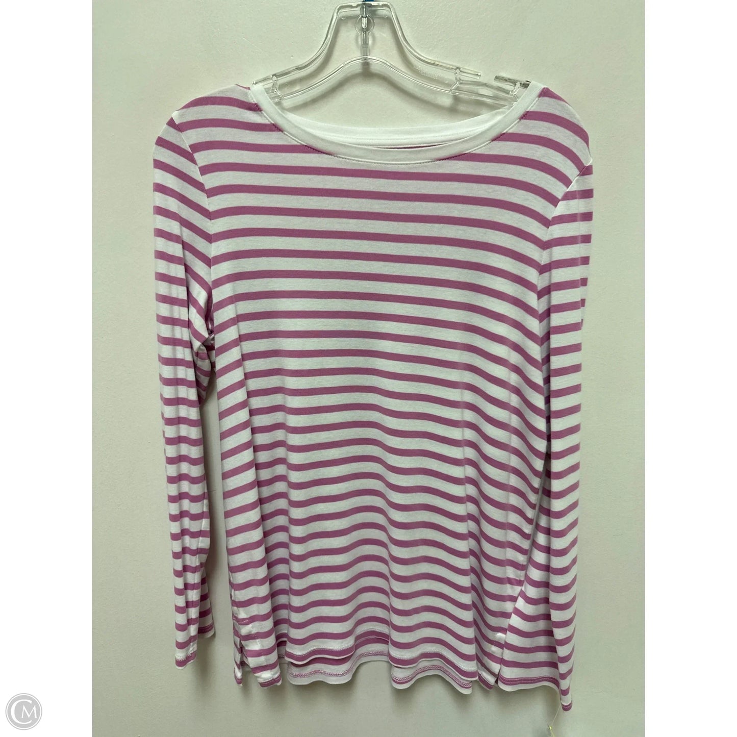 Top Long Sleeve By J. Jill In Pink & White, Size: M