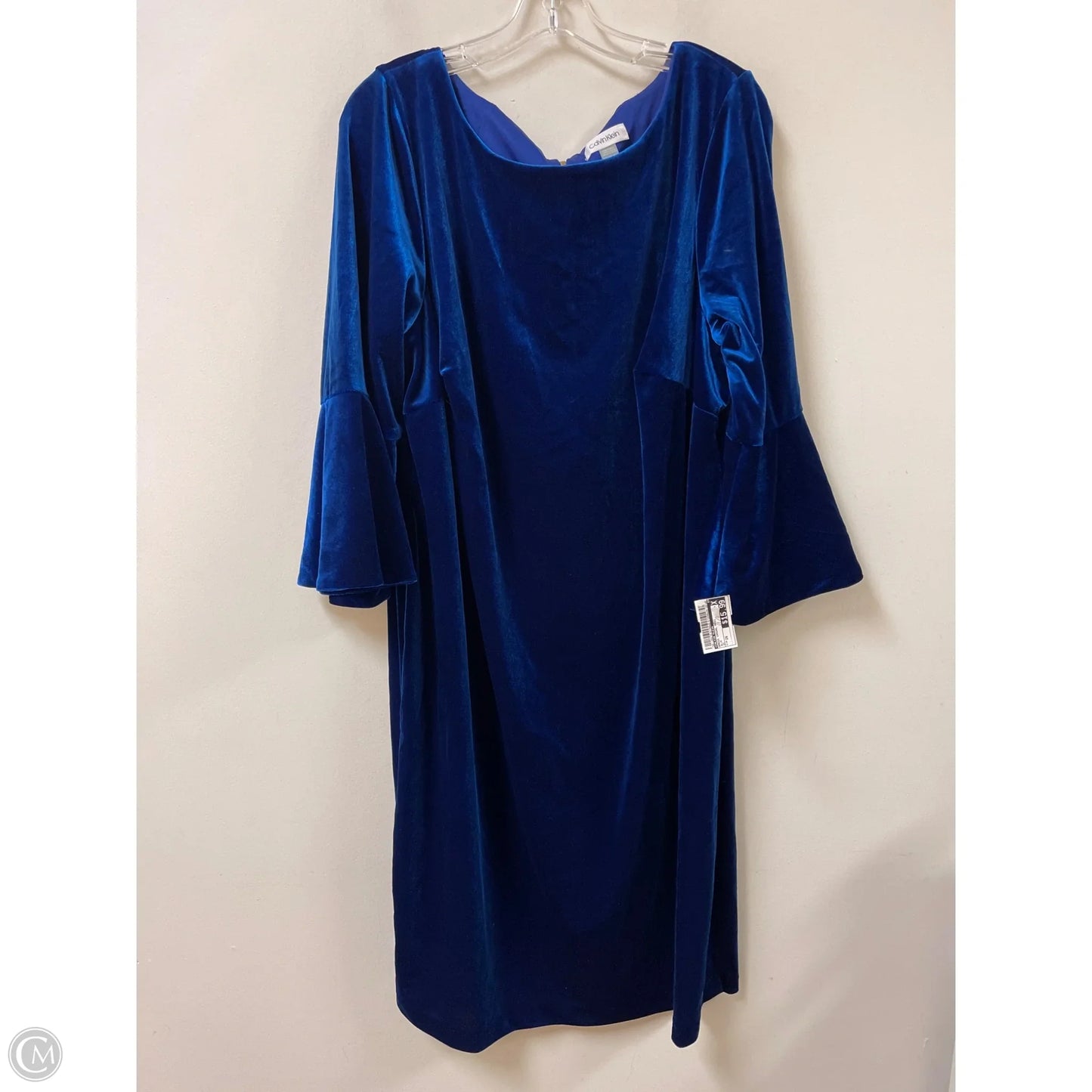 Dress Casual Midi By Calvin Klein In Blue, Size: 2x