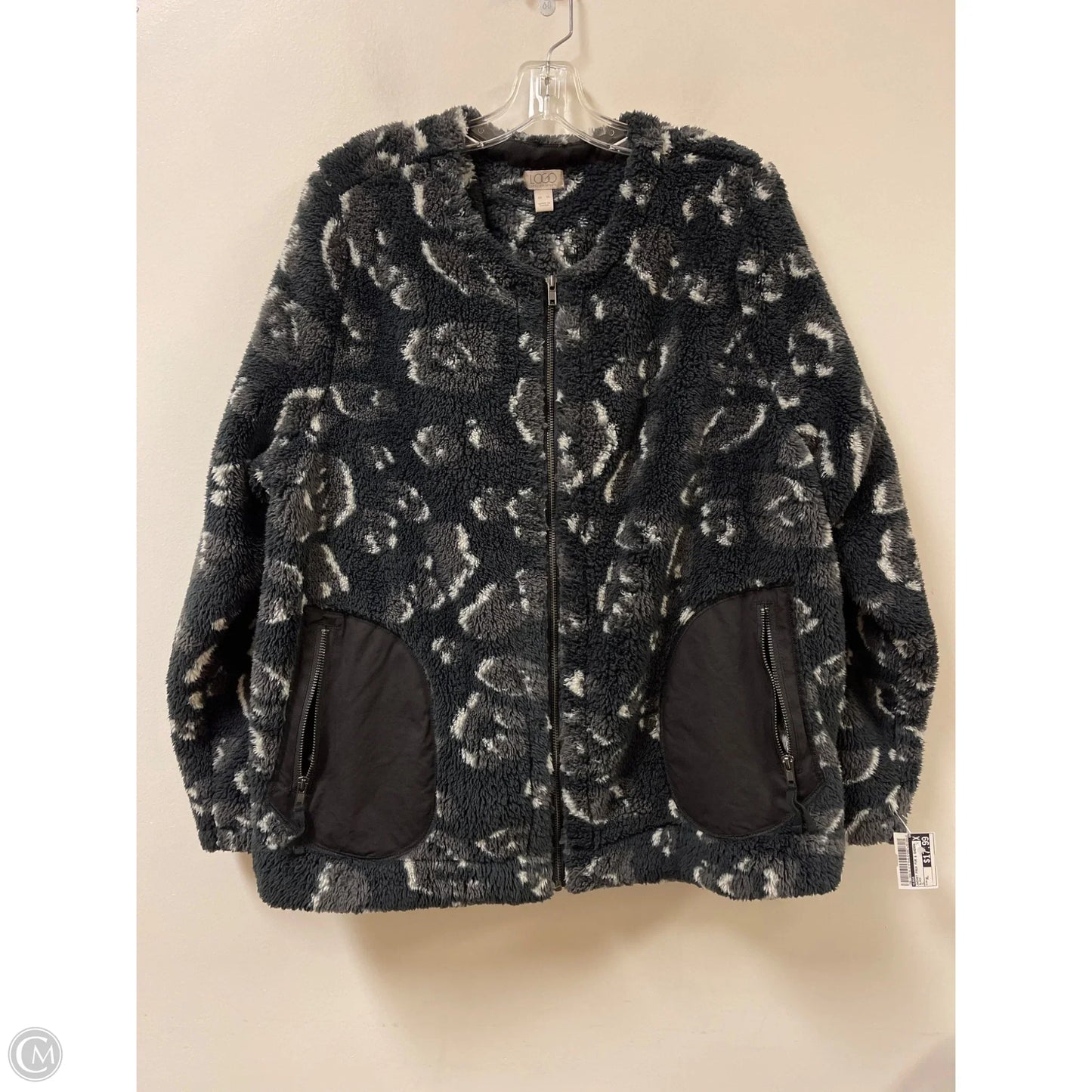 Jacket Faux Fur & Sherpa By Logo In Black, Size: Xl