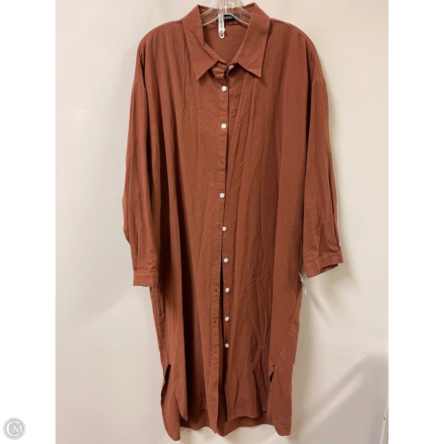 Dress Casual Maxi By Clothes Mentor In Brown, Size: 1x