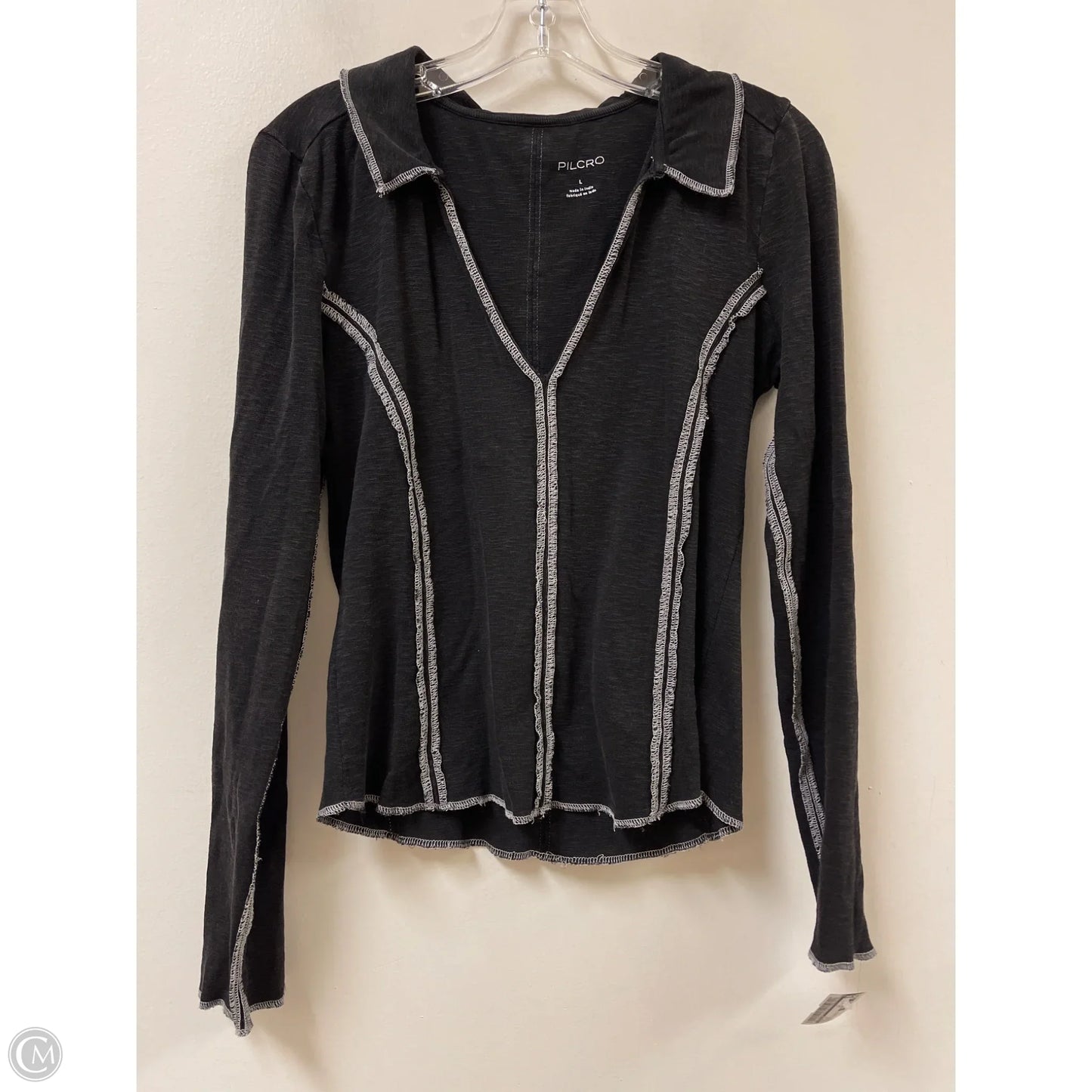 Top Long Sleeve By Pilcro In Black, Size: Large