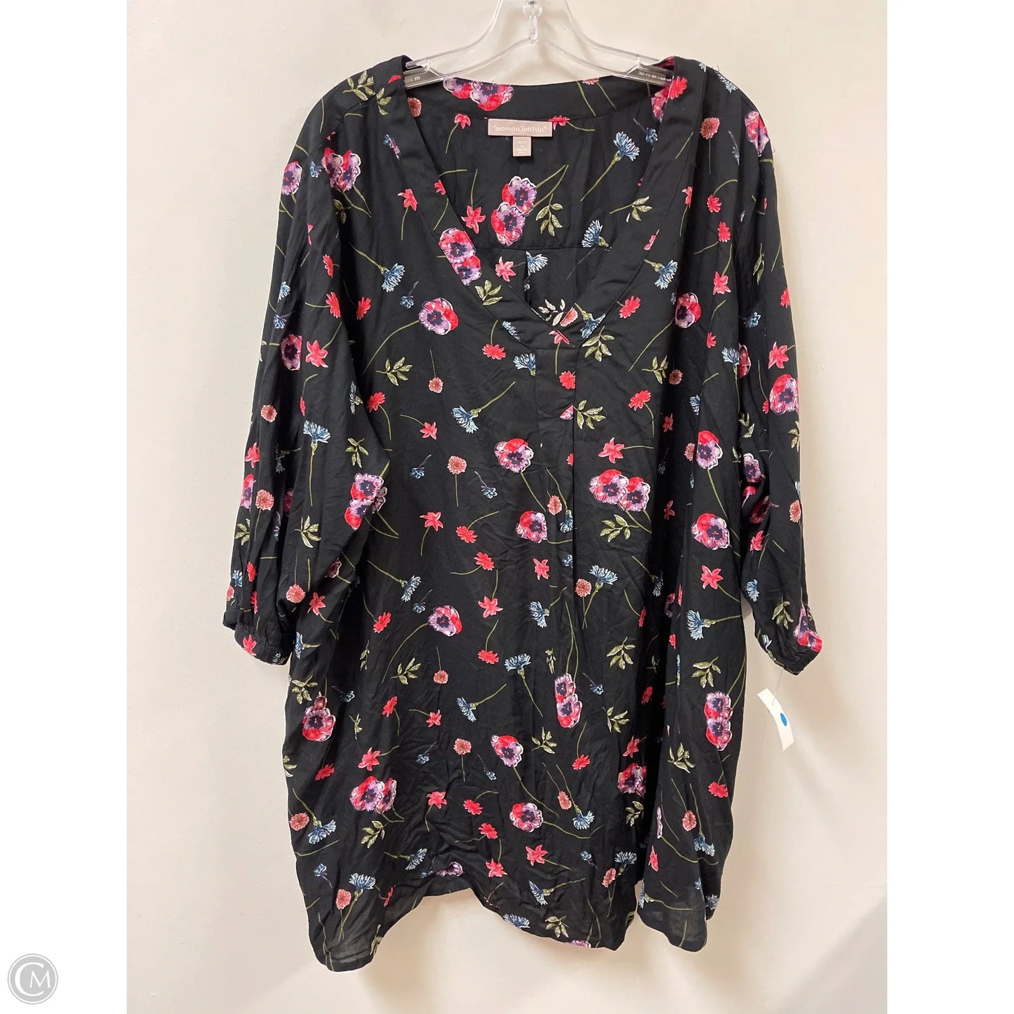 Top Long Sleeve By Woman Within In Floral Print, Size: 3x