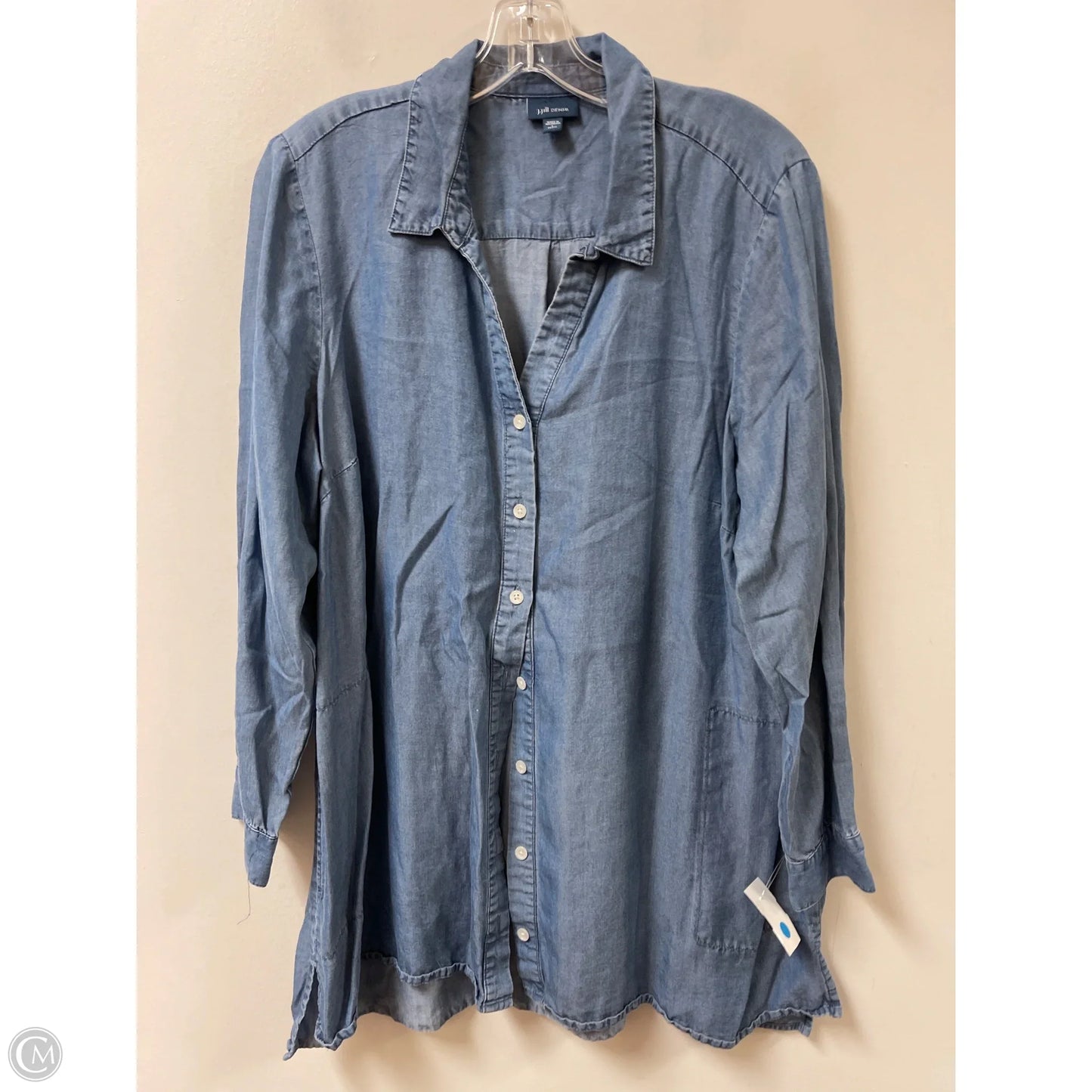 Blouse Long Sleeve By J. Jill In Blue Denim, Size: Lp