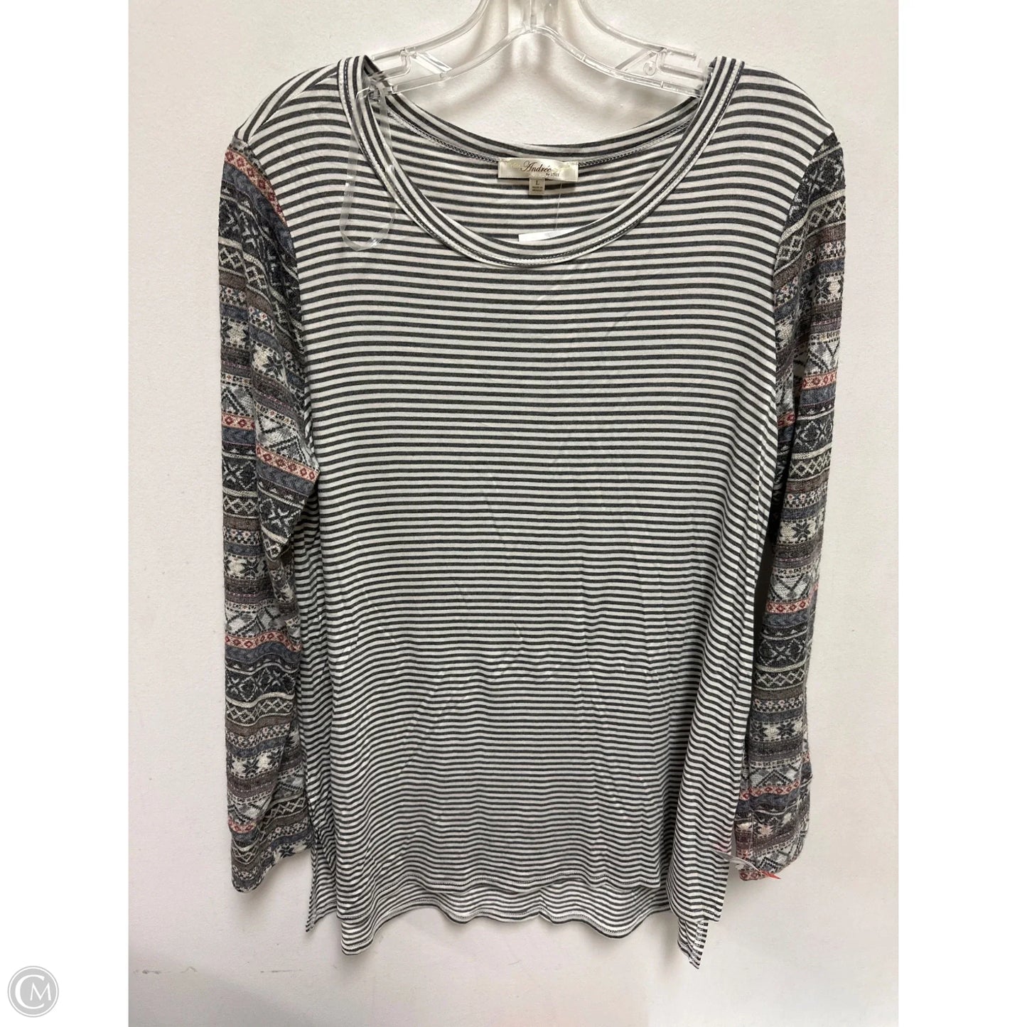 Top Long Sleeve By Andree By Unit In Grey, Size: L
