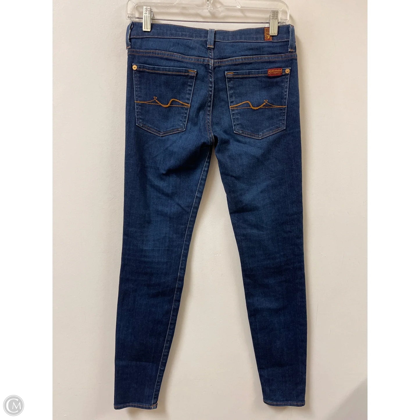Jeans Skinny By 7 For All Mankind In Blue Denim, Size: 4