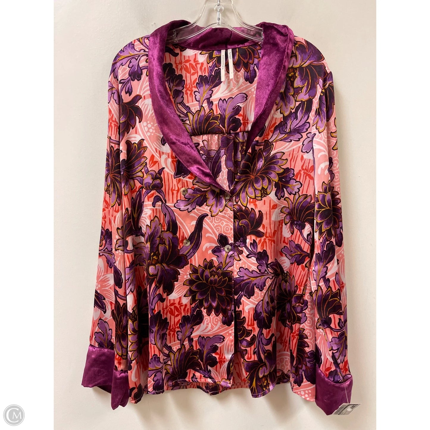 Top Long Sleeve By Anthropologie In Purple, Size: L