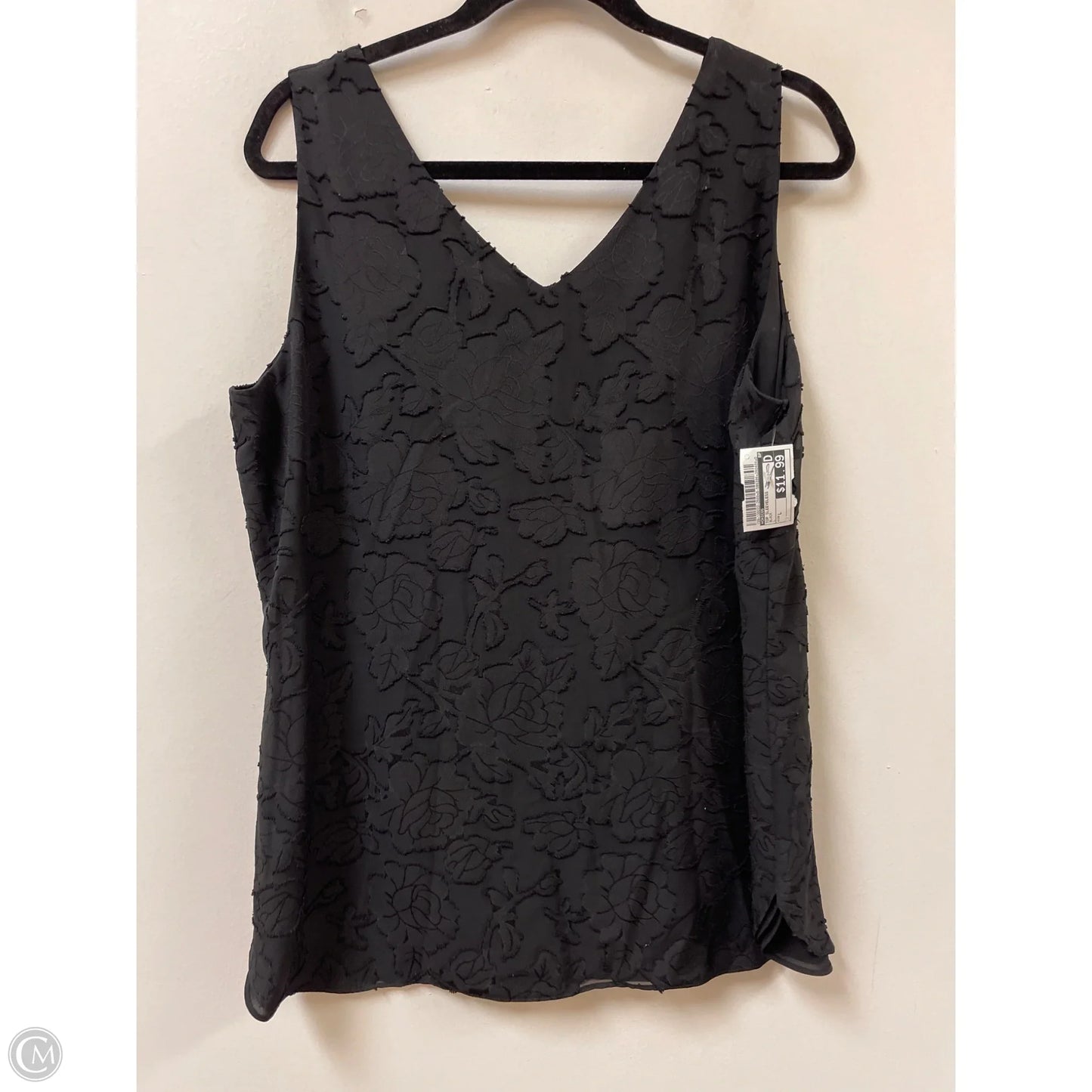 Top Sleeveless By Chicos In Black, Size: L