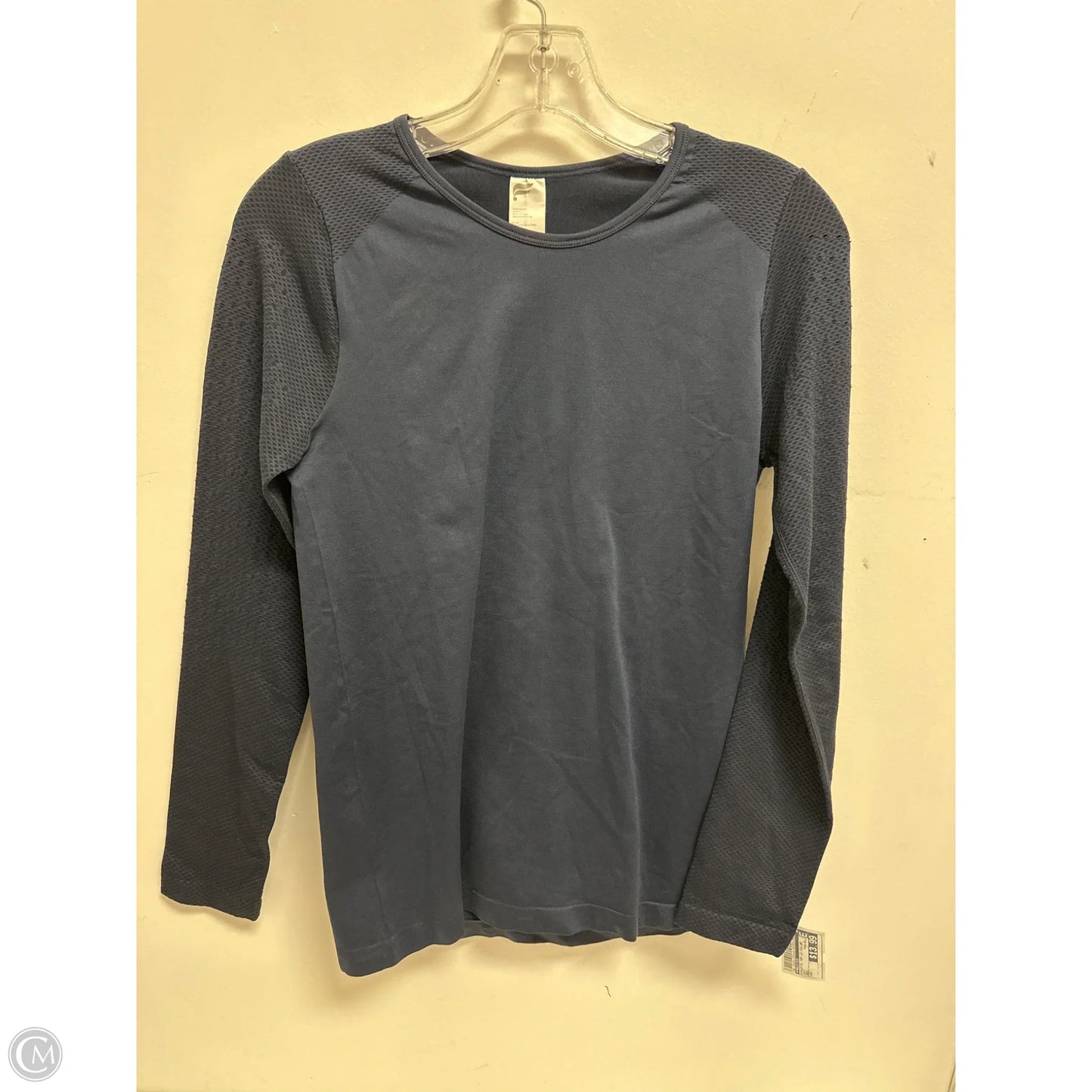 Athletic Top Long Sleeve Collar By Fabletics In Navy, Size: S