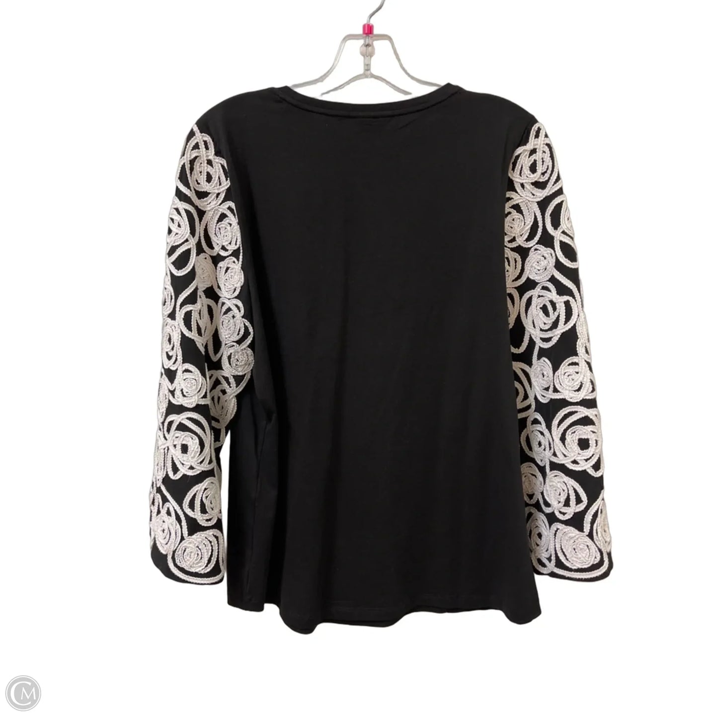 Top Long Sleeve By Chicos In Black & White, Size: L