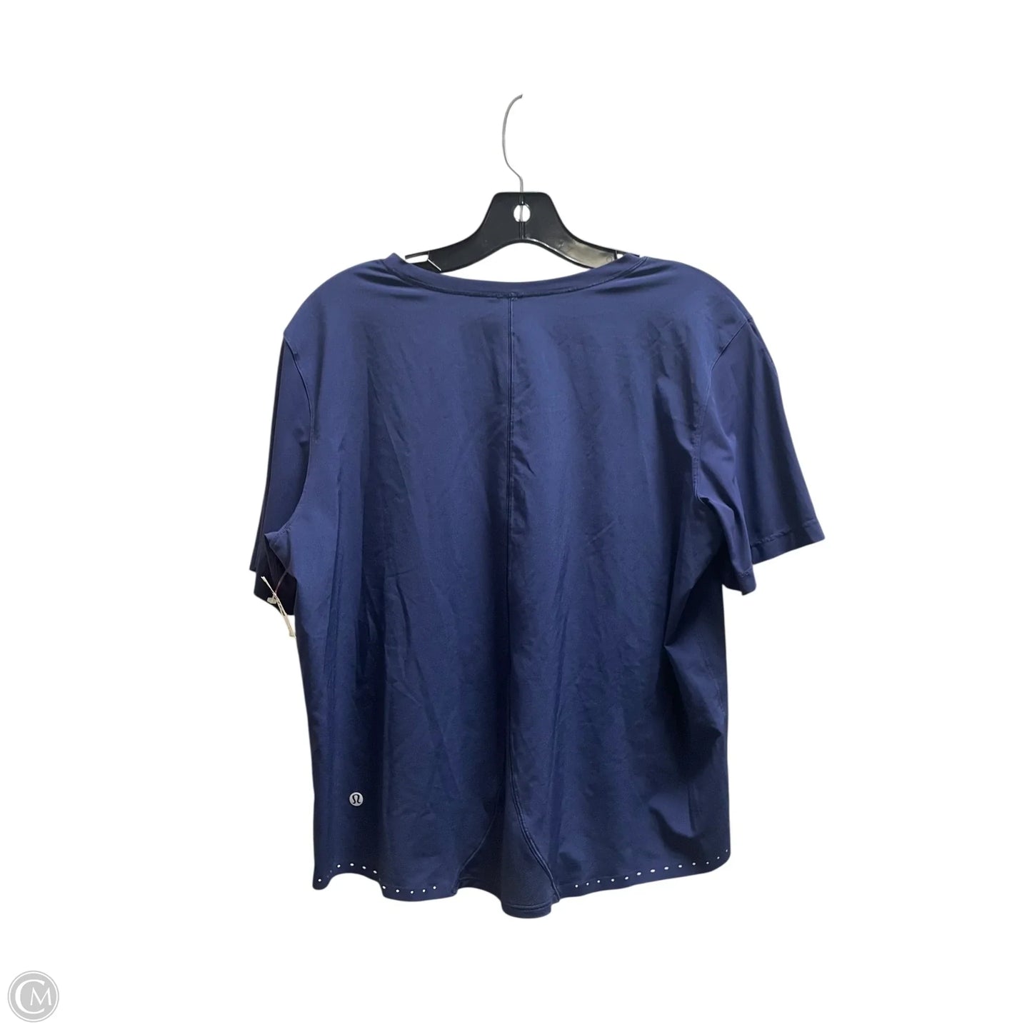 Athletic Top Short Sleeve By Lululemon In Navy, Size: S