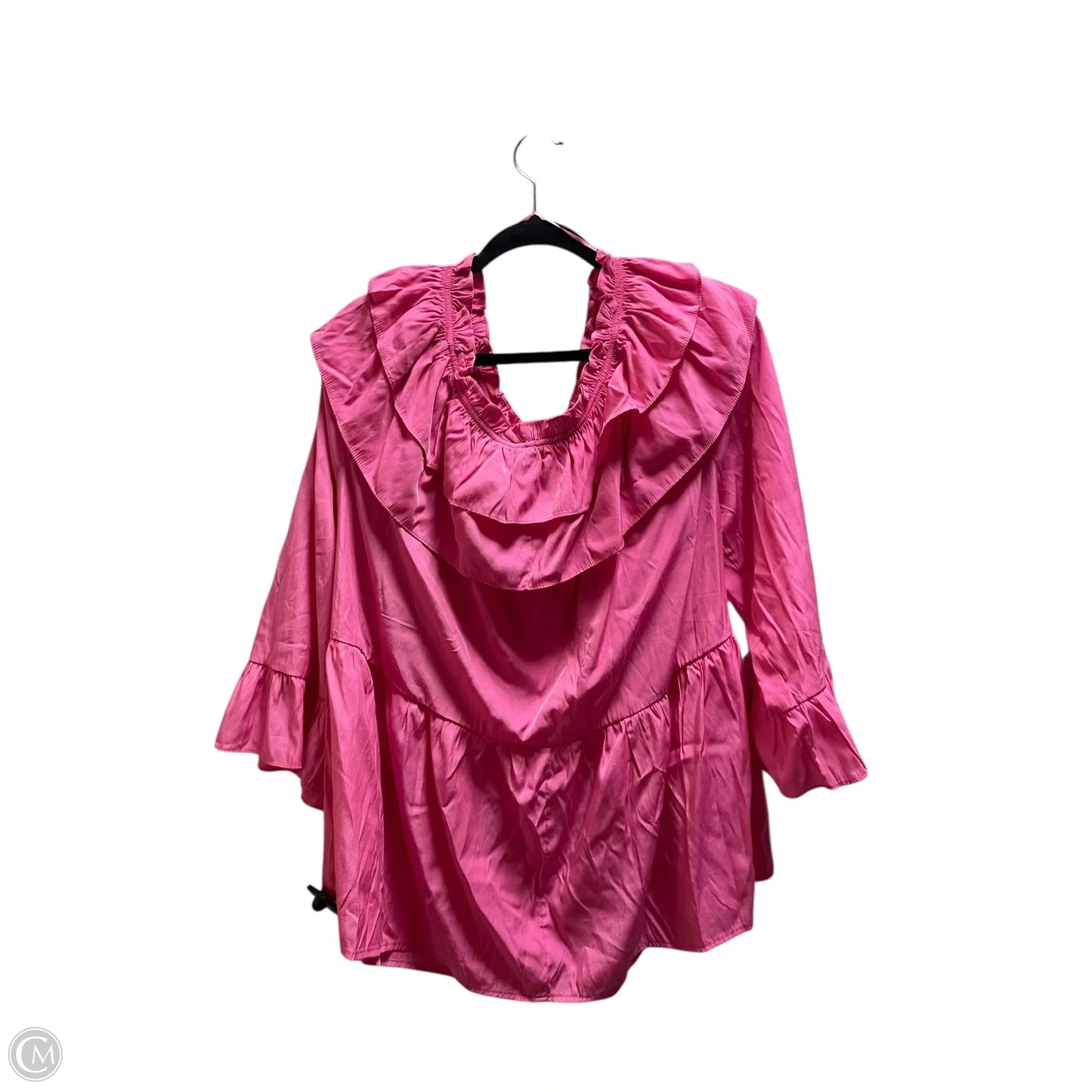 Top Short Sleeve By Chicsoul In Pink, Size: 2x