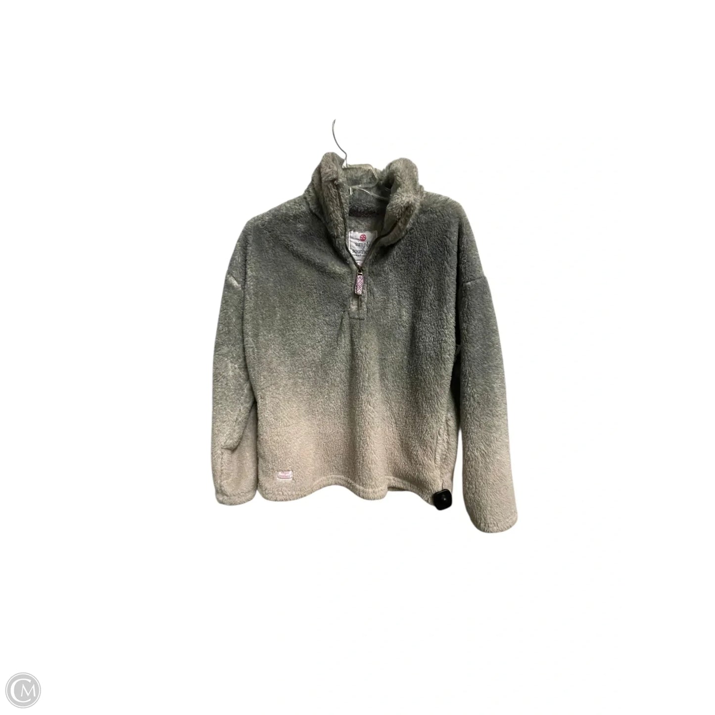 Sweatshirt Collar By Simply Southern In Grey, Size: L