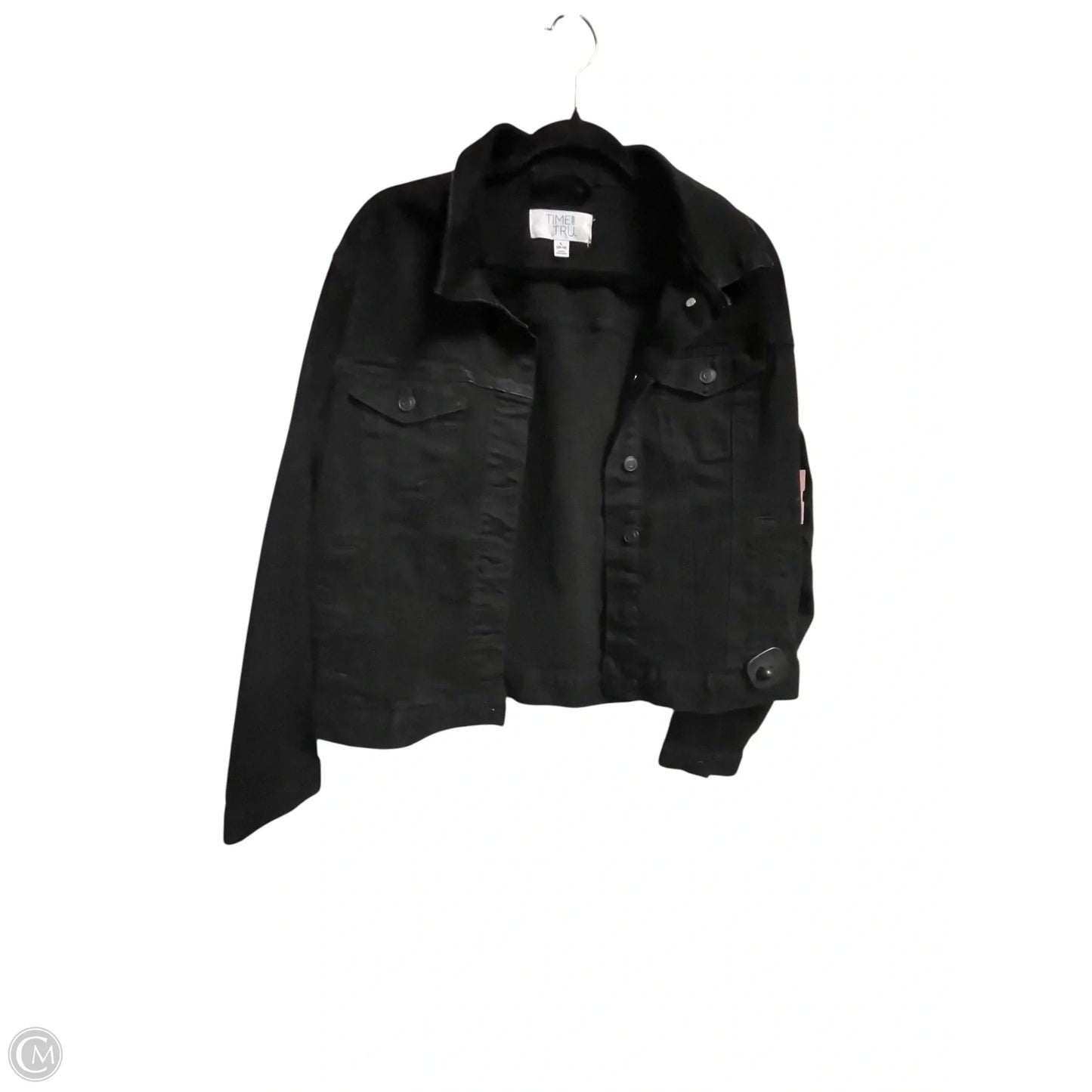 Jacket Denim By Time And Tru In Black, Size: L