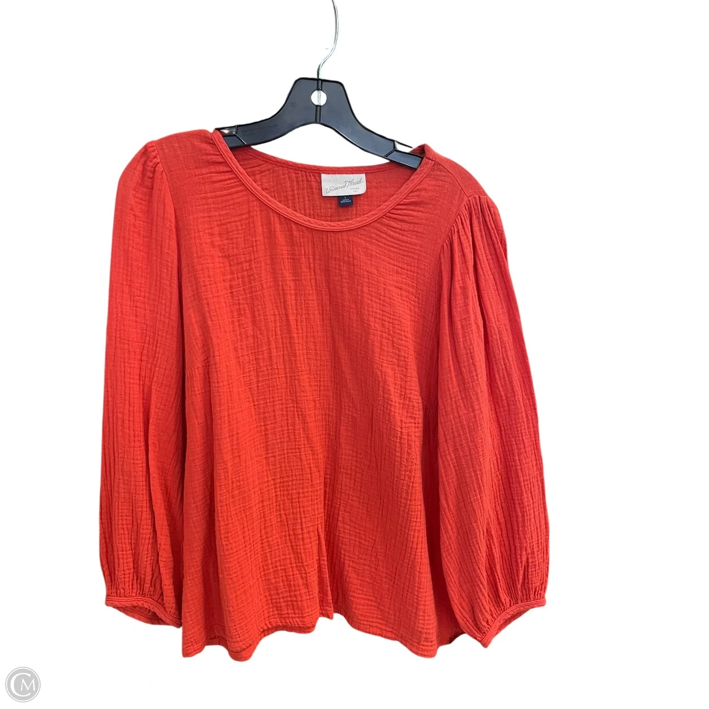 Top Long Sleeve By Clothes Mentor In Orange, Size: L