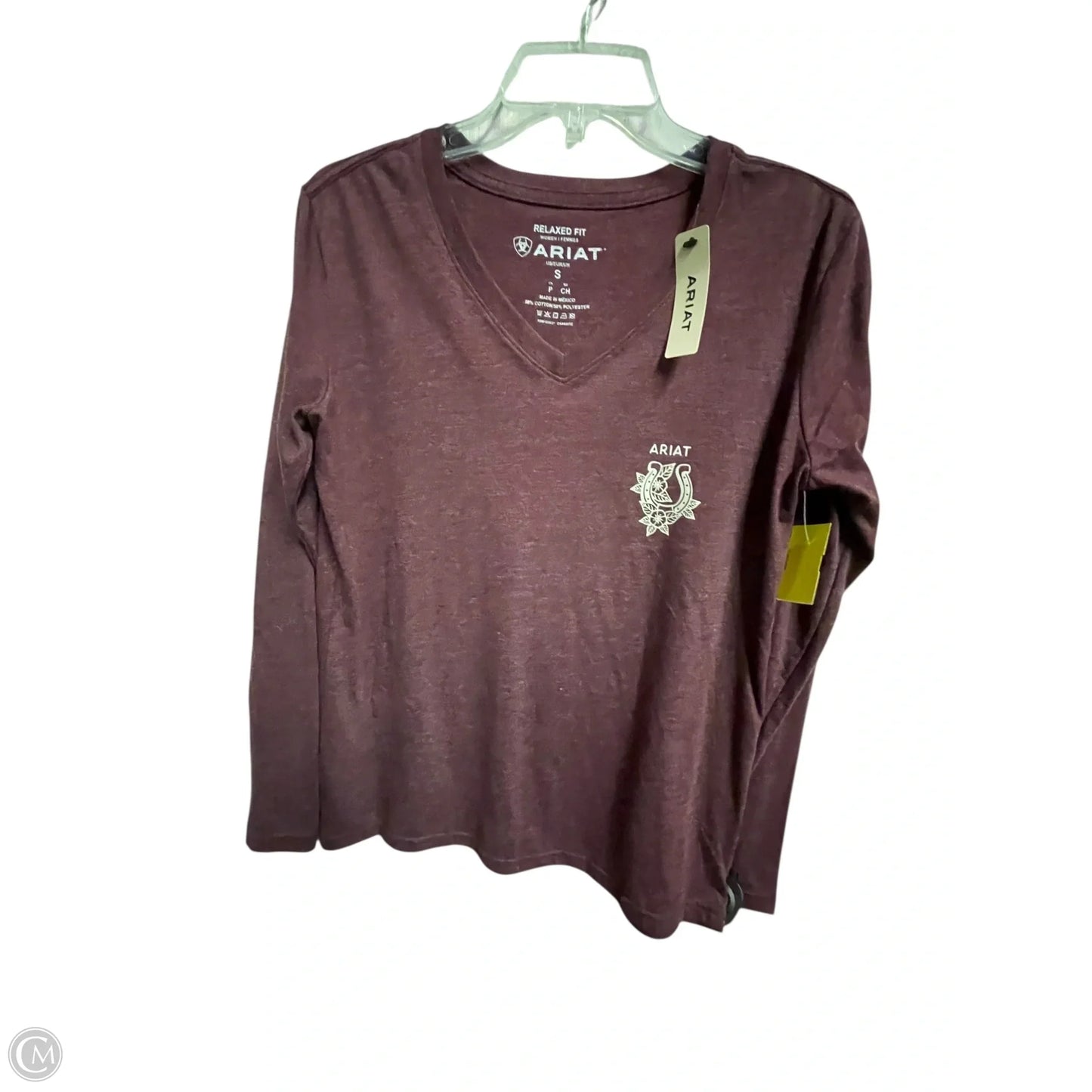 Top Long Sleeve By Ariat In Purple, Size: S