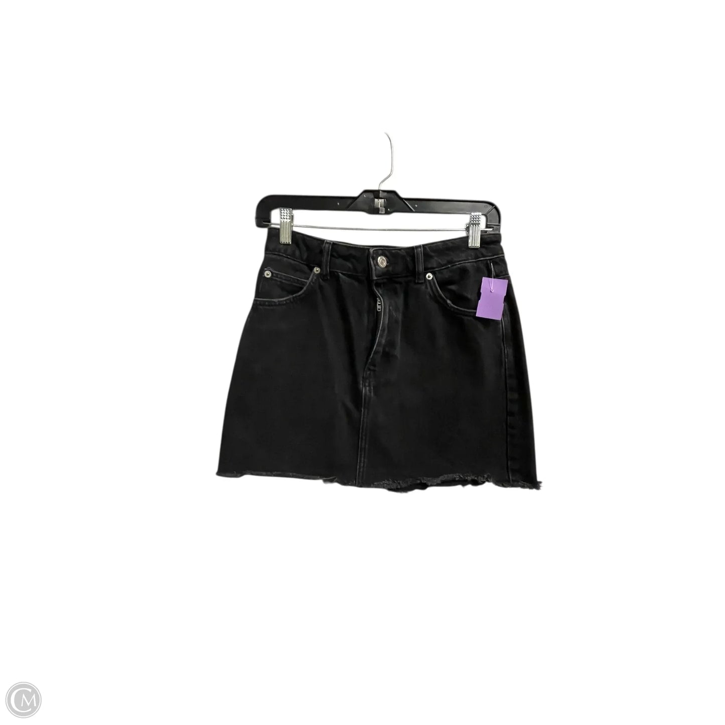 Skirt Mini & Short By Topshop In Black Denim, Size: 6