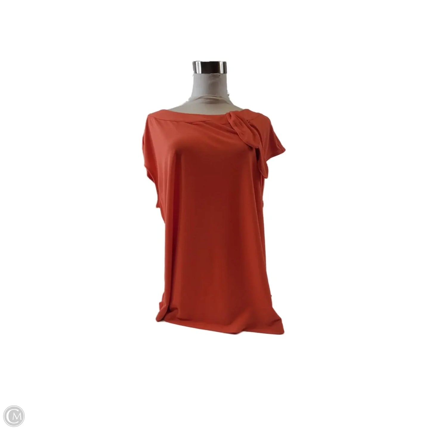 Top Short Sleeve Basic By New York And Co In Orange, Size: Xl