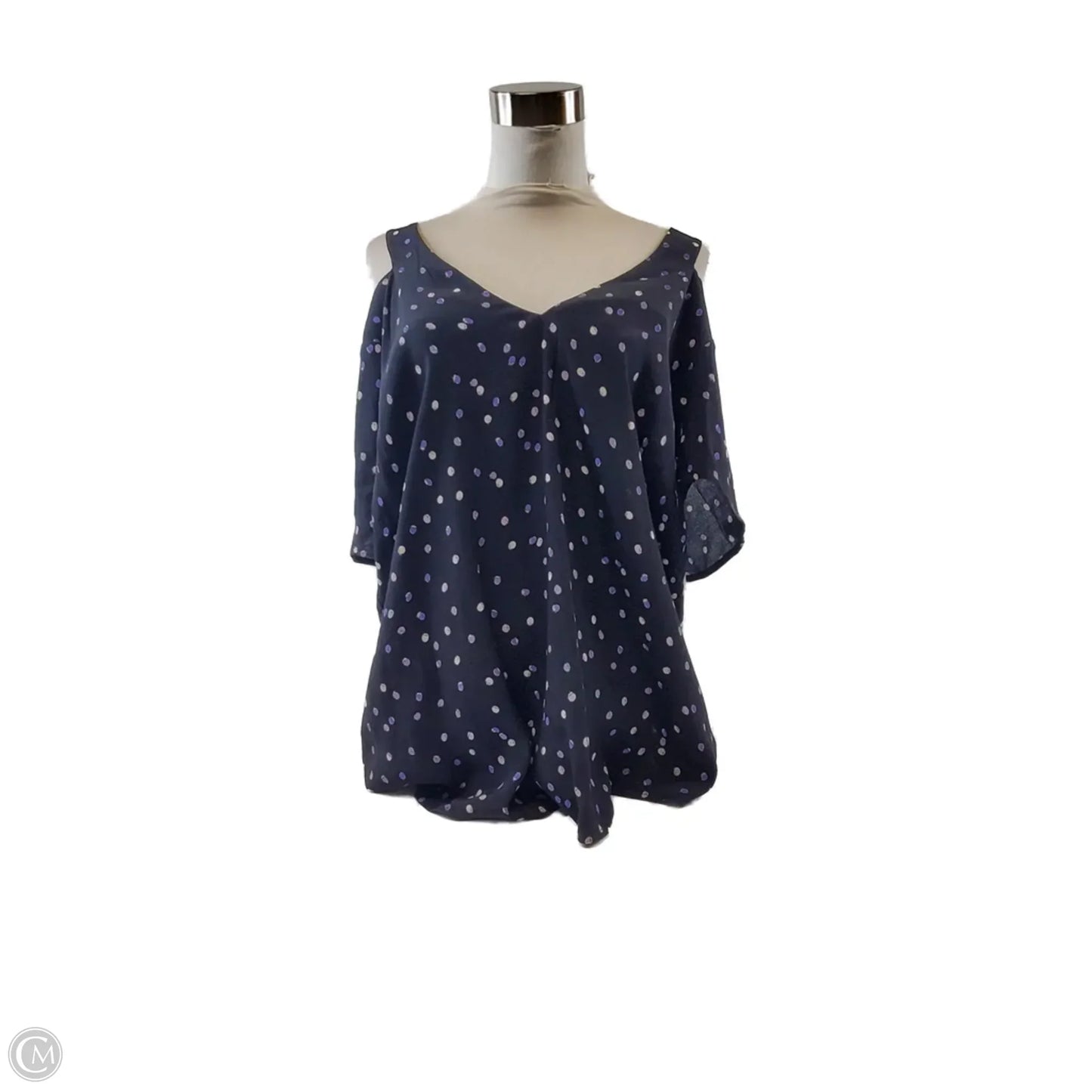 Top Short Sleeve By Maeve In Polkadot Pattern, Size: Xl