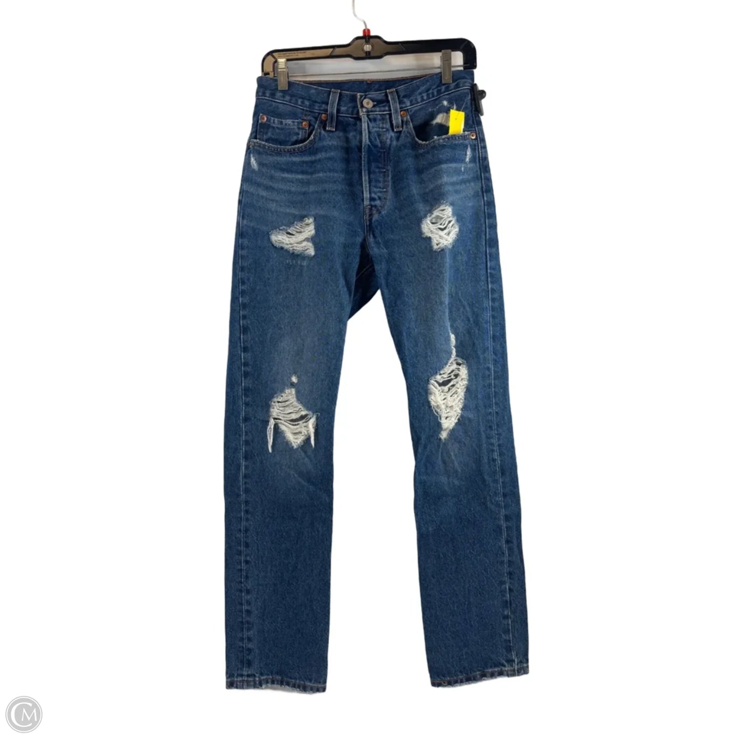 Jeans Straight By Levis In Blue Denim, Size: 4