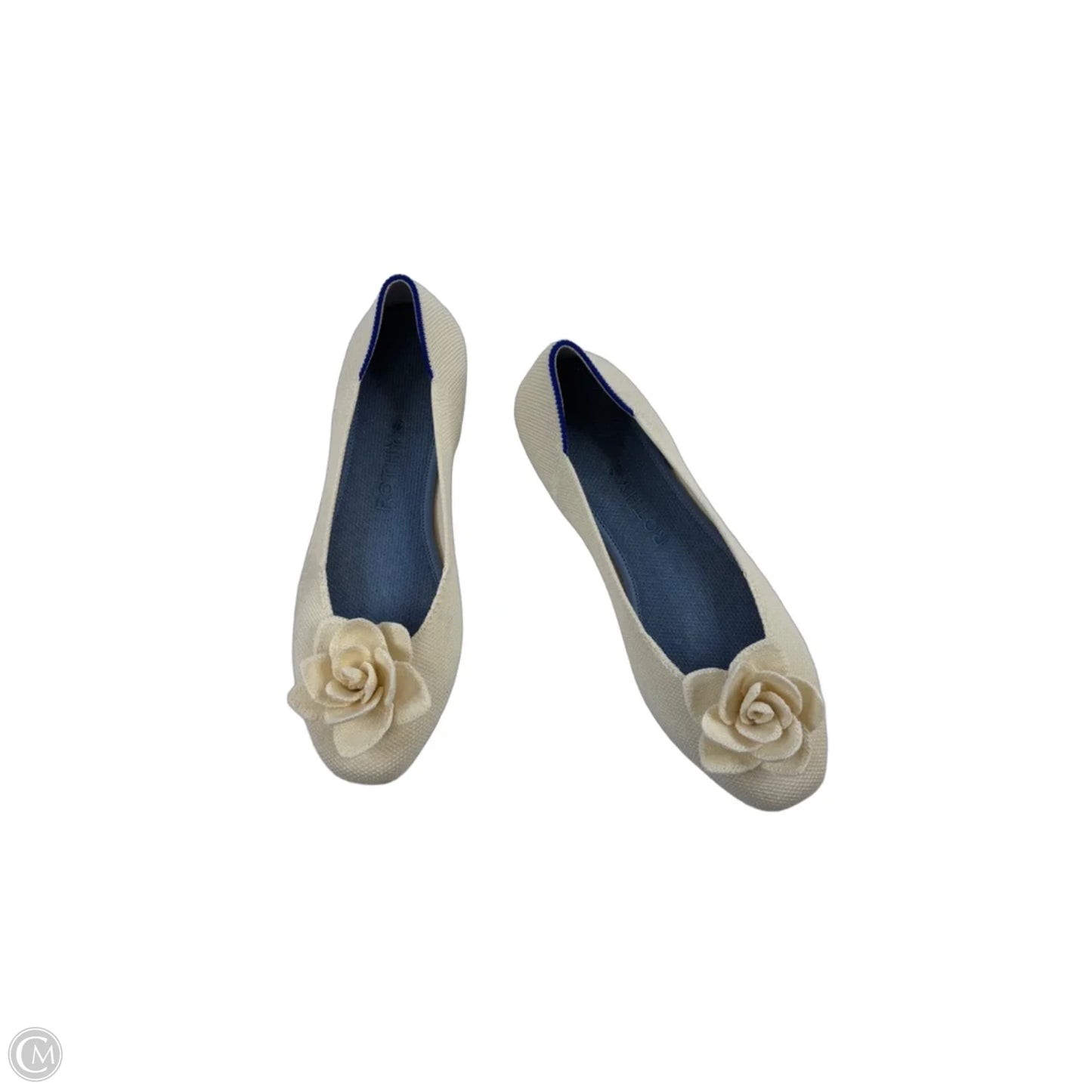 Shoes Flats By Rothys In Blue & Cream, Size: 6