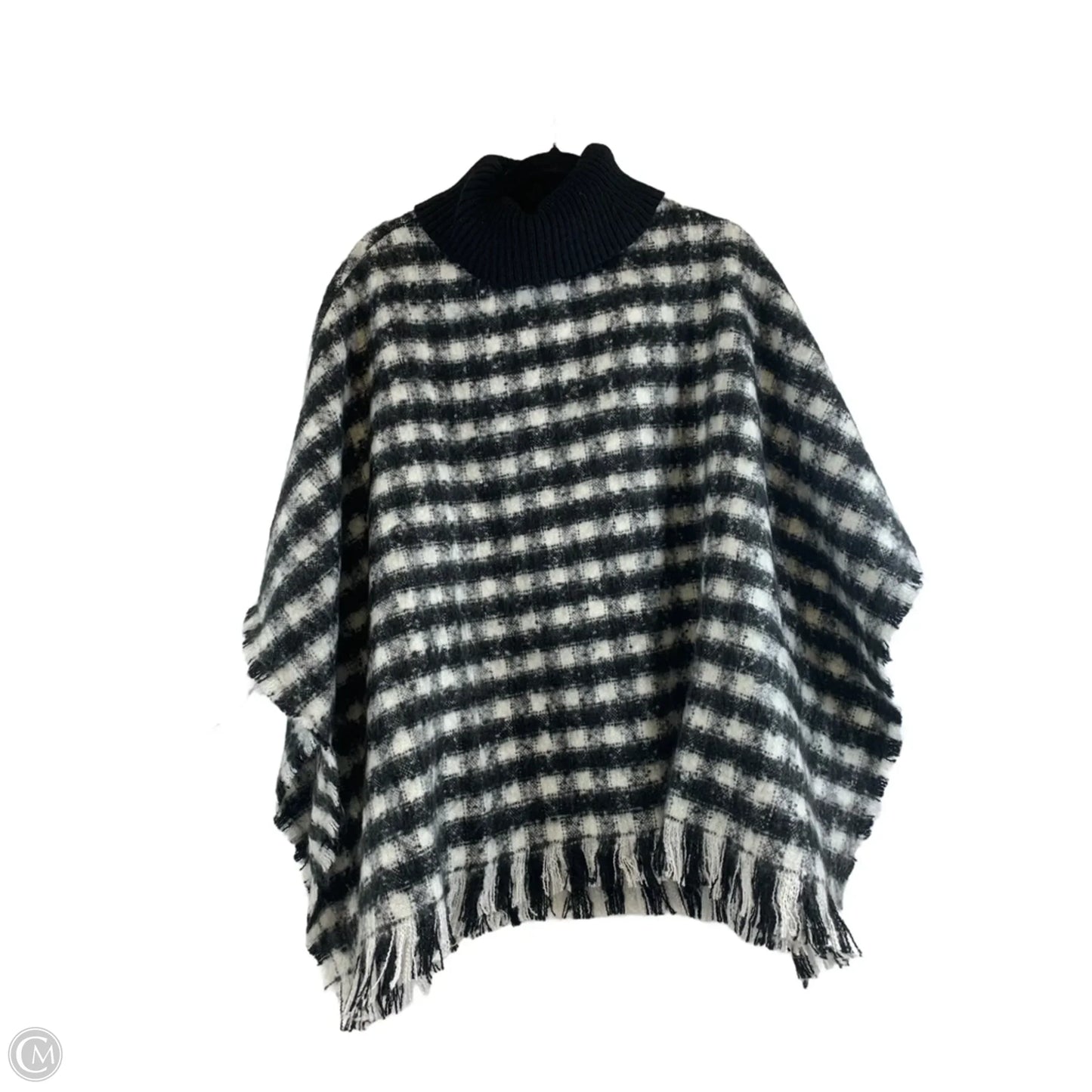 Poncho By Chicos In Black & White, Size: S
