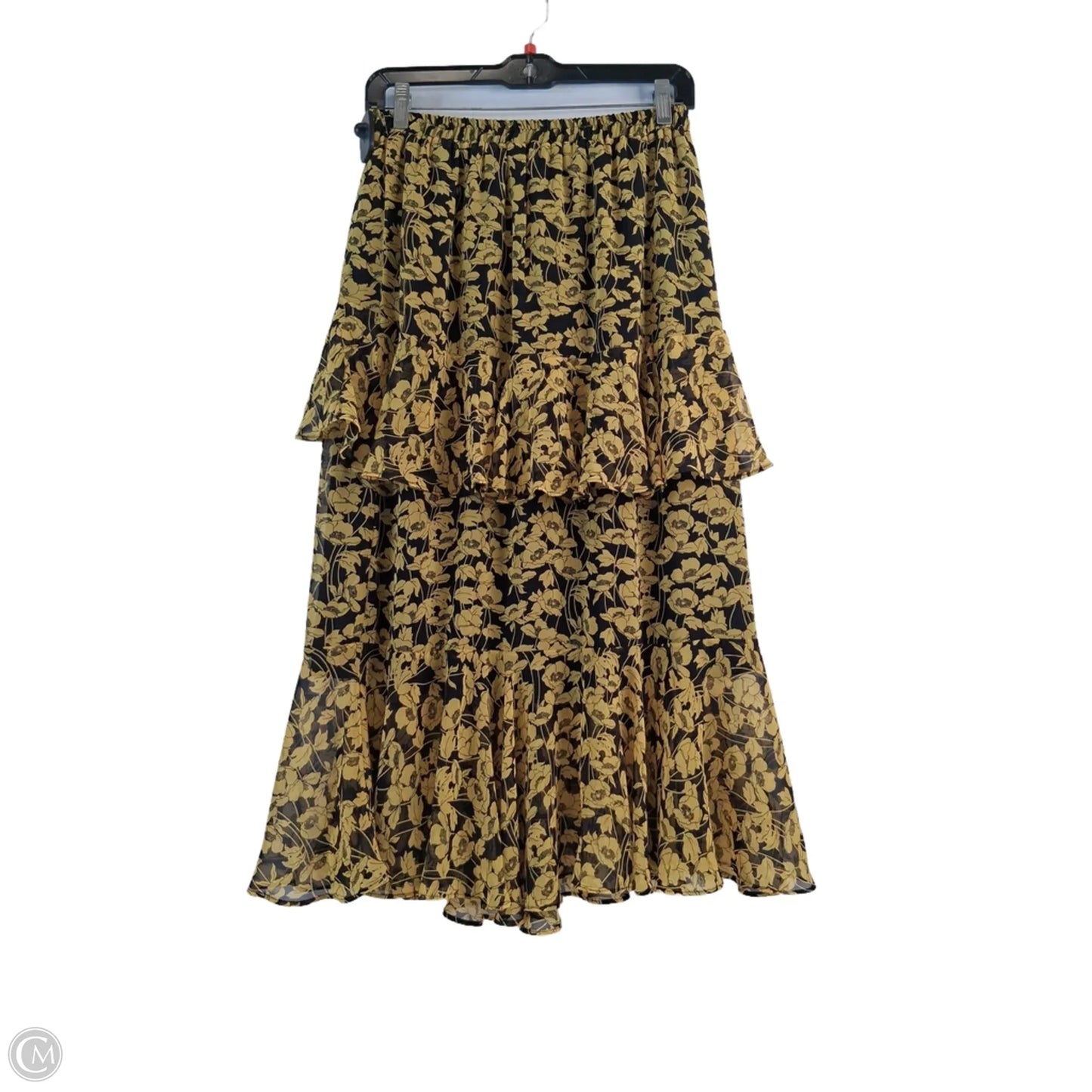 Skirt Maxi By Who What Wear In Black & Yellow, Size: S