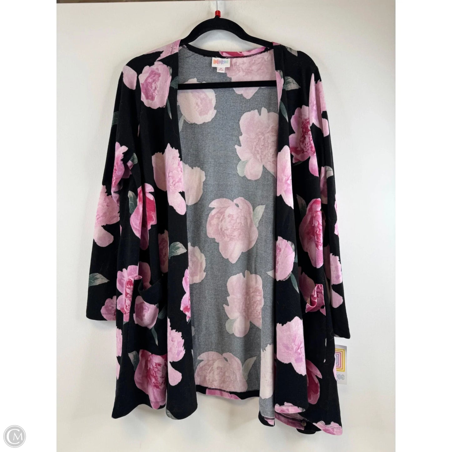 Cardigan By Lularoe In Black & Pink, Size: M
