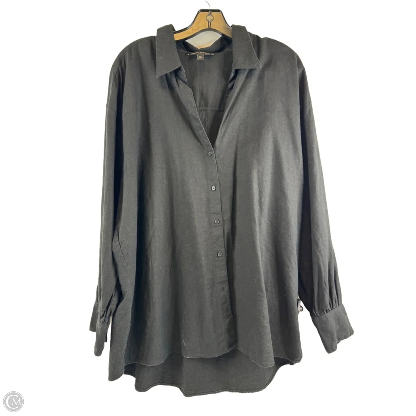 Top Long Sleeve By Banana Republic In Black, Size: Xl
