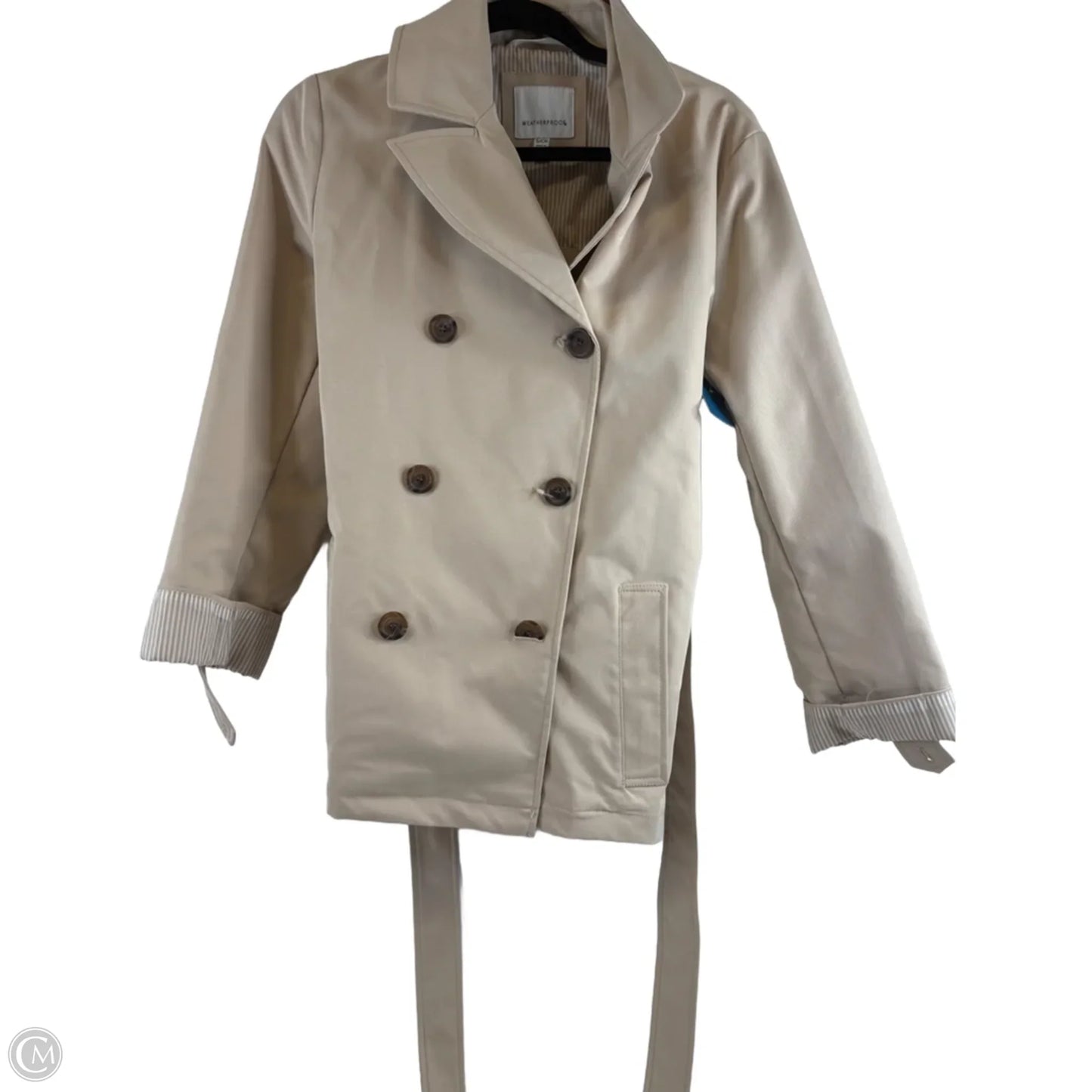 Coat Peacoat By Weatherproof In Tan, Size: S