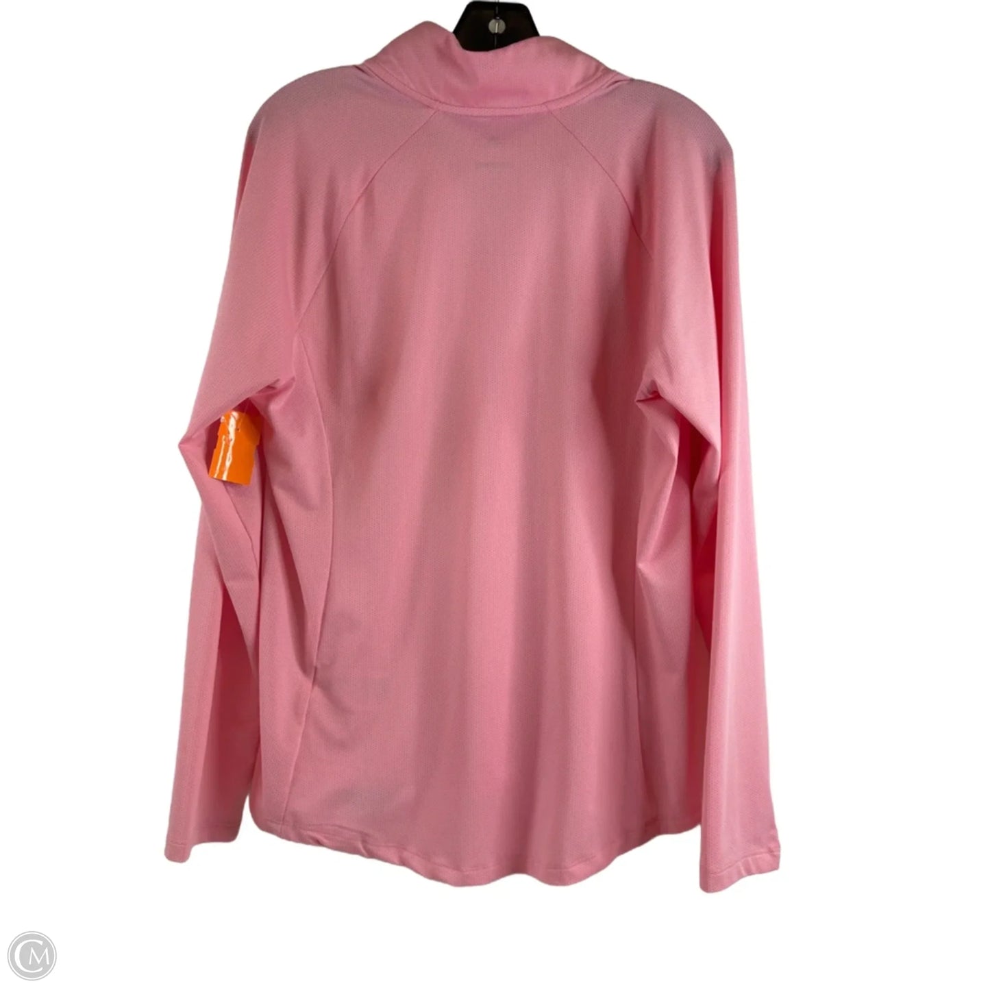 Athletic Top Long Sleeve Collar By Adidas In Pink, Size: L