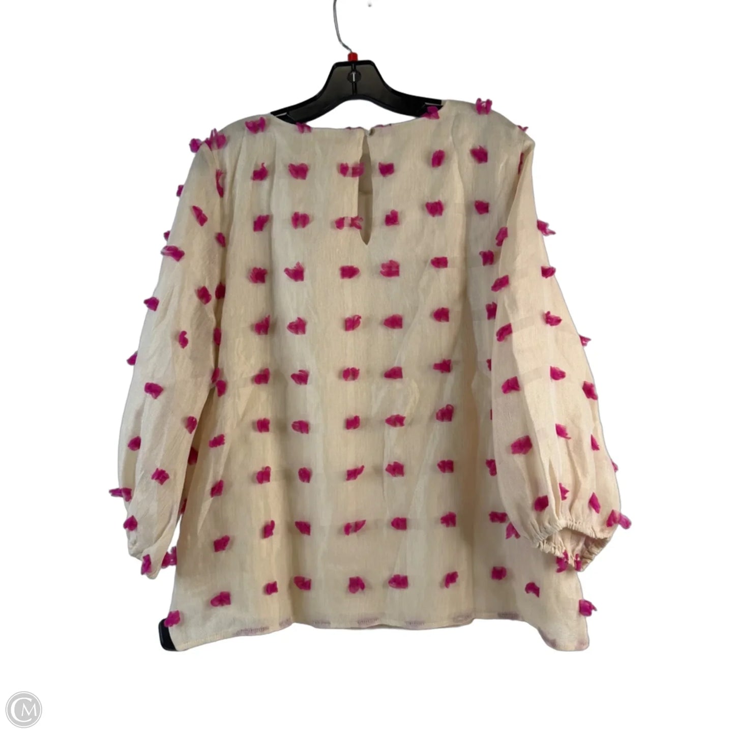 Top Long Sleeve By Jodifl In Cream & Pink, Size: L