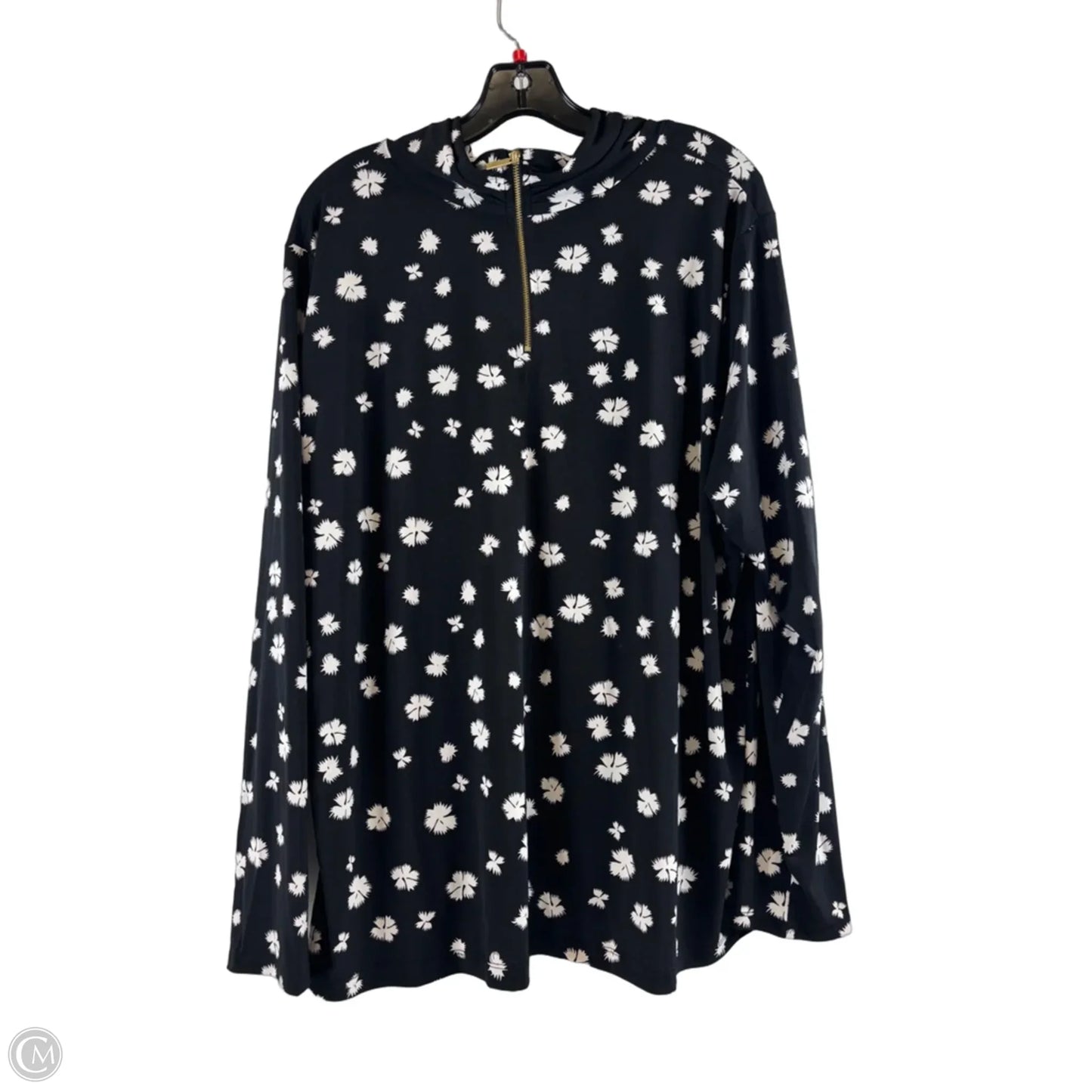 Top Long Sleeve By Liz Claiborne In Black & White, Size: 2x