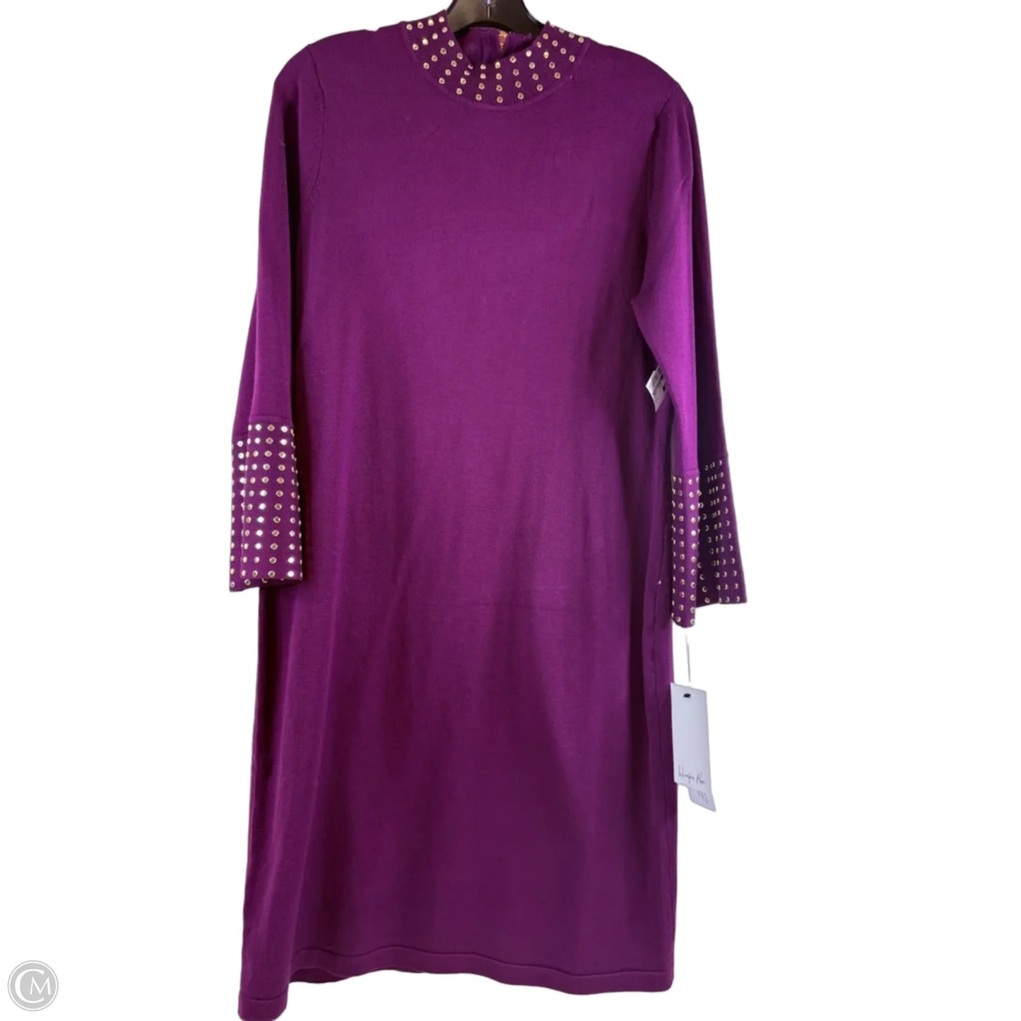 Dress Casual Midi By Harper Rose In Gold & Purple, Size: L