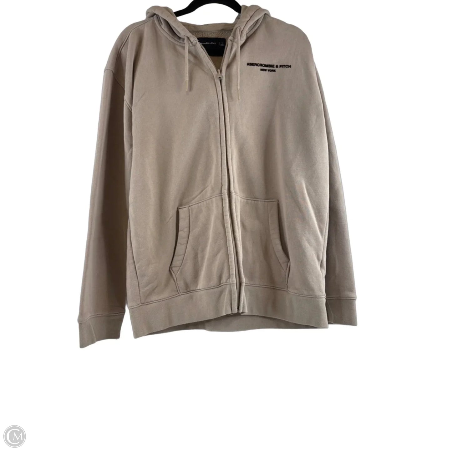 Sweatshirt Hoodie By Abercrombie And Fitch In Beige, Size: L
