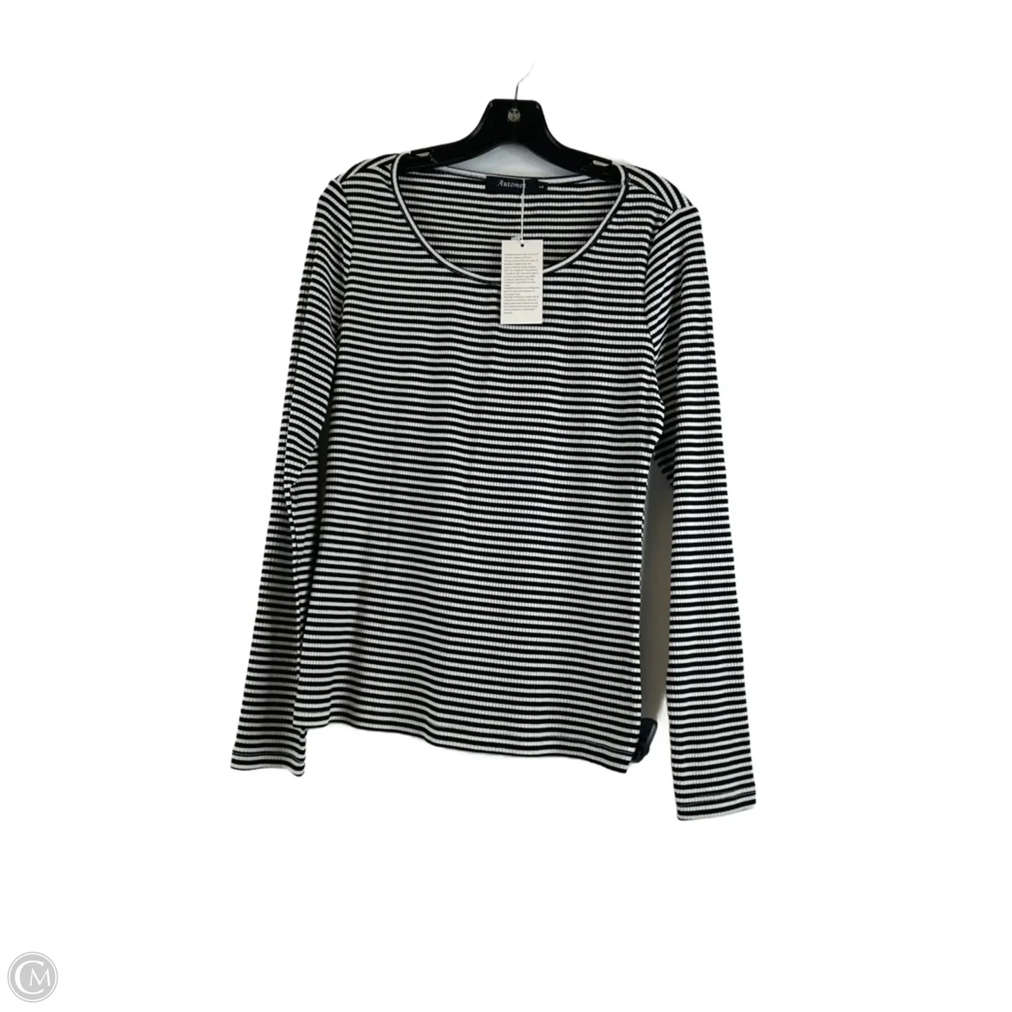 Top Long Sleeve By Automet In Striped Pattern, Size: L
